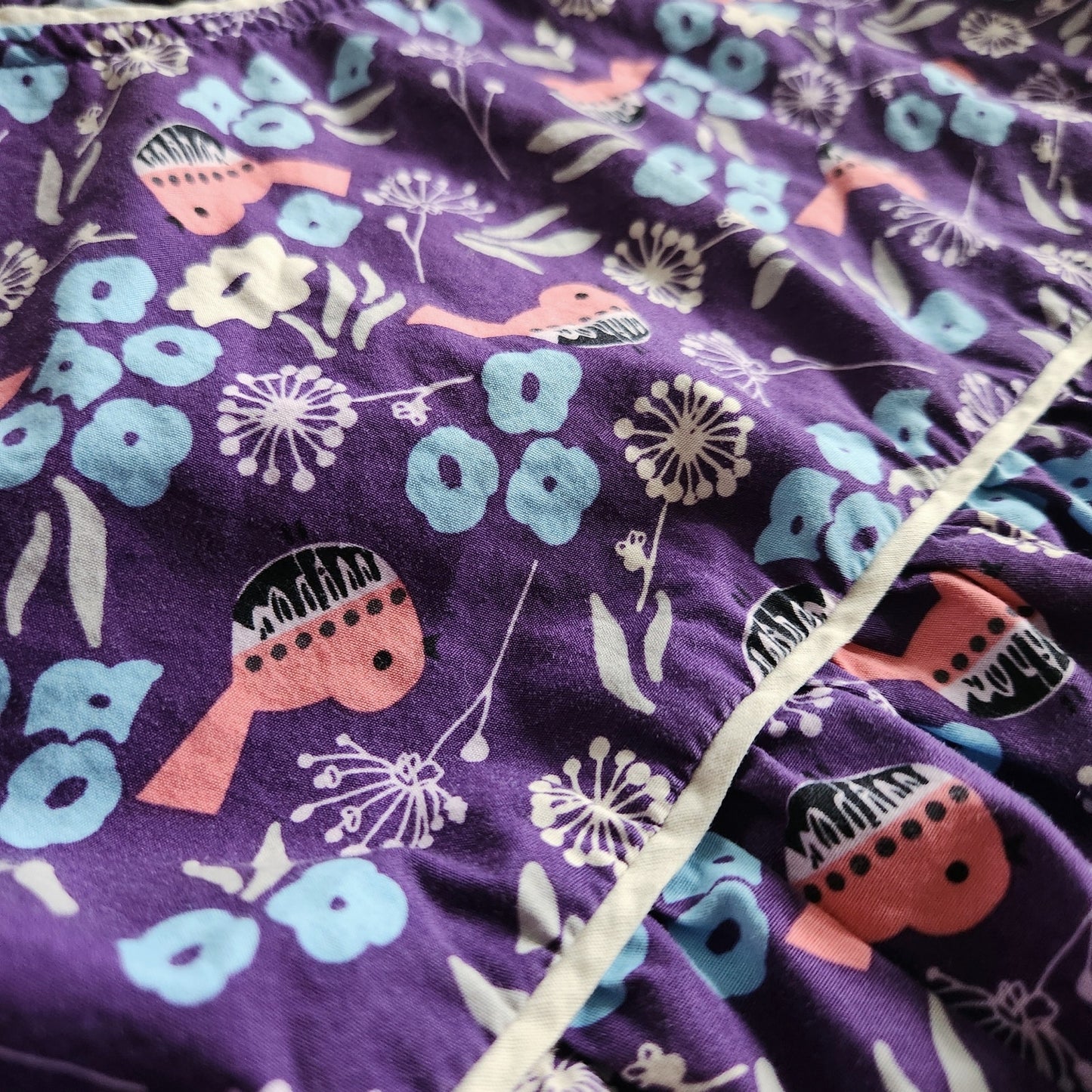 Hanna Andersson Purple & Pink Bird Print Tunic Blouse | Girls 14-16 / 160 cm