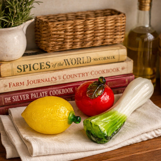 Vintage Hand Blown Glass Fruit & Vegetable Set