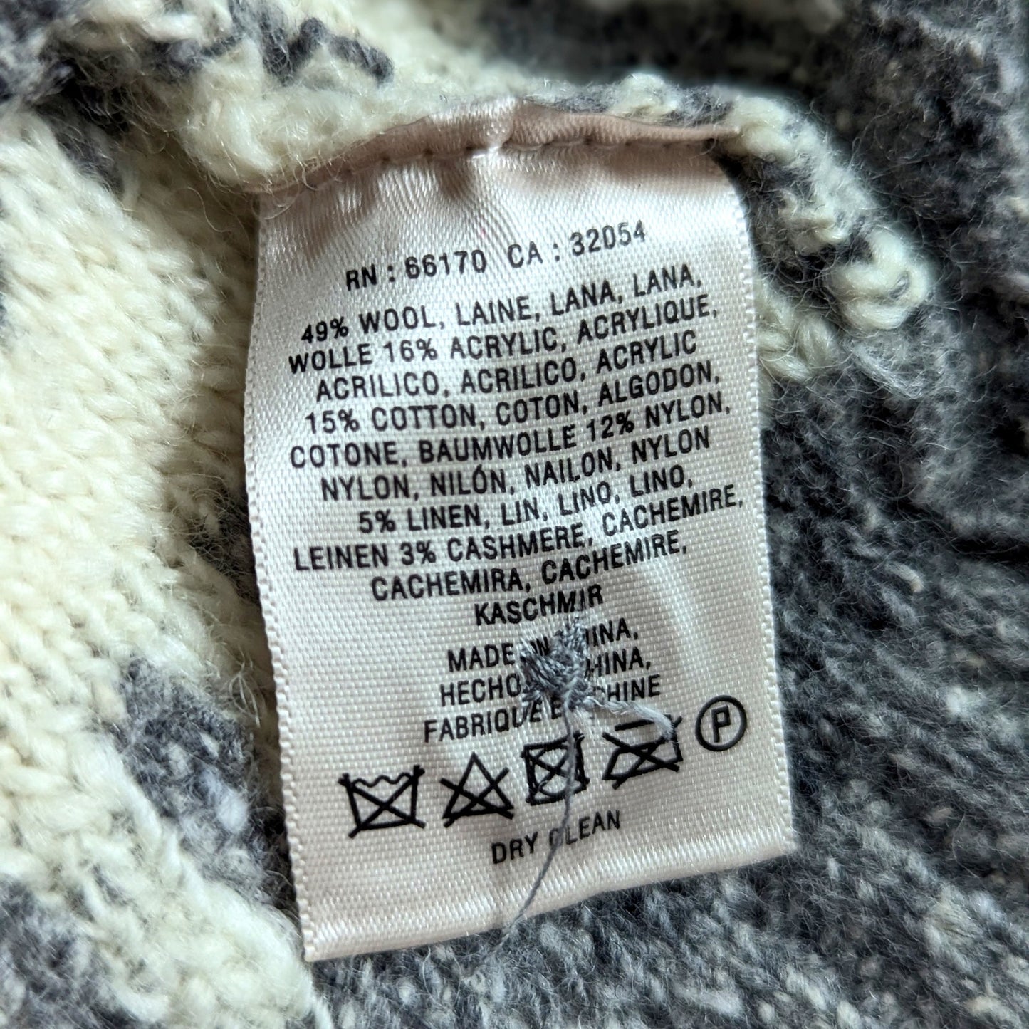 Change of the Moon Glissando Cowl Neck Sweater – Ivory & Gray – Women's L