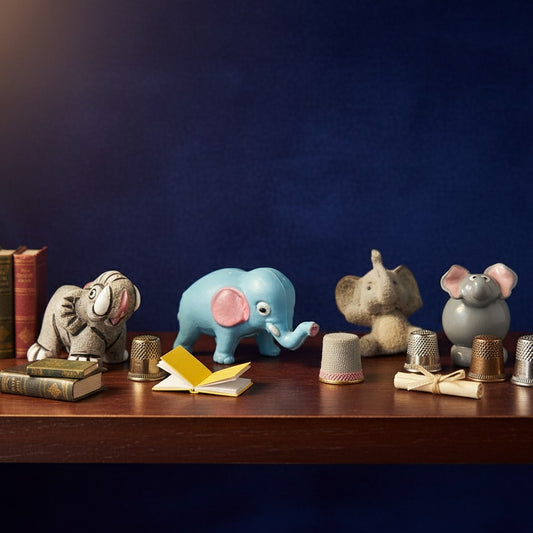 Vintage Mid-Century to 1980s Mini Elephant Mixed Figurines