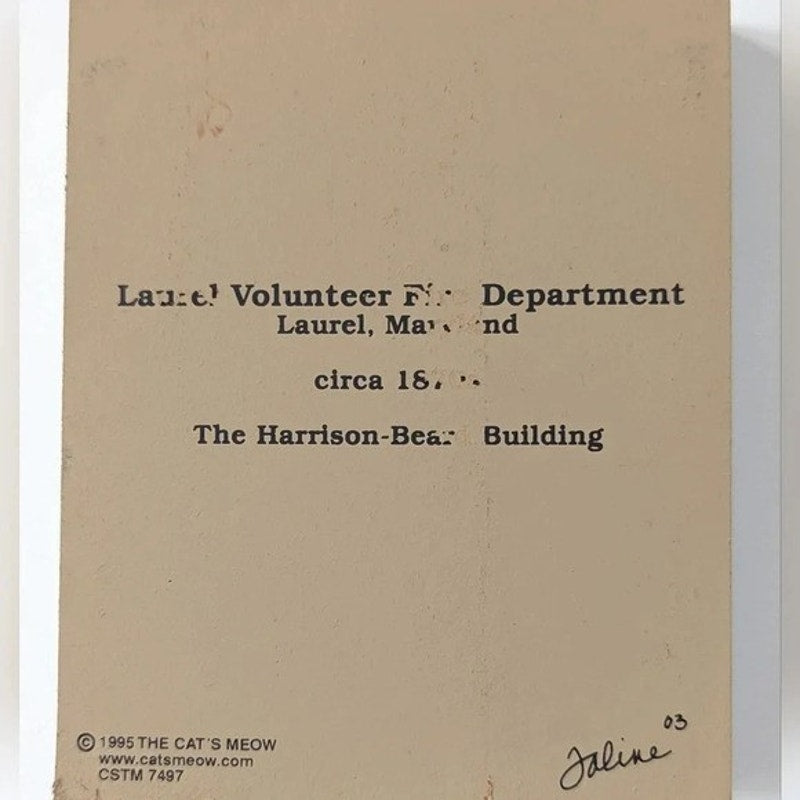 2003 Cat’s Meow Laurel MD Volunteer Fire Department Shelf Sitter