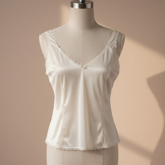 Vintage Warner’s Perfect Measure Lace-Trim Nylon Camisole (USA Made)