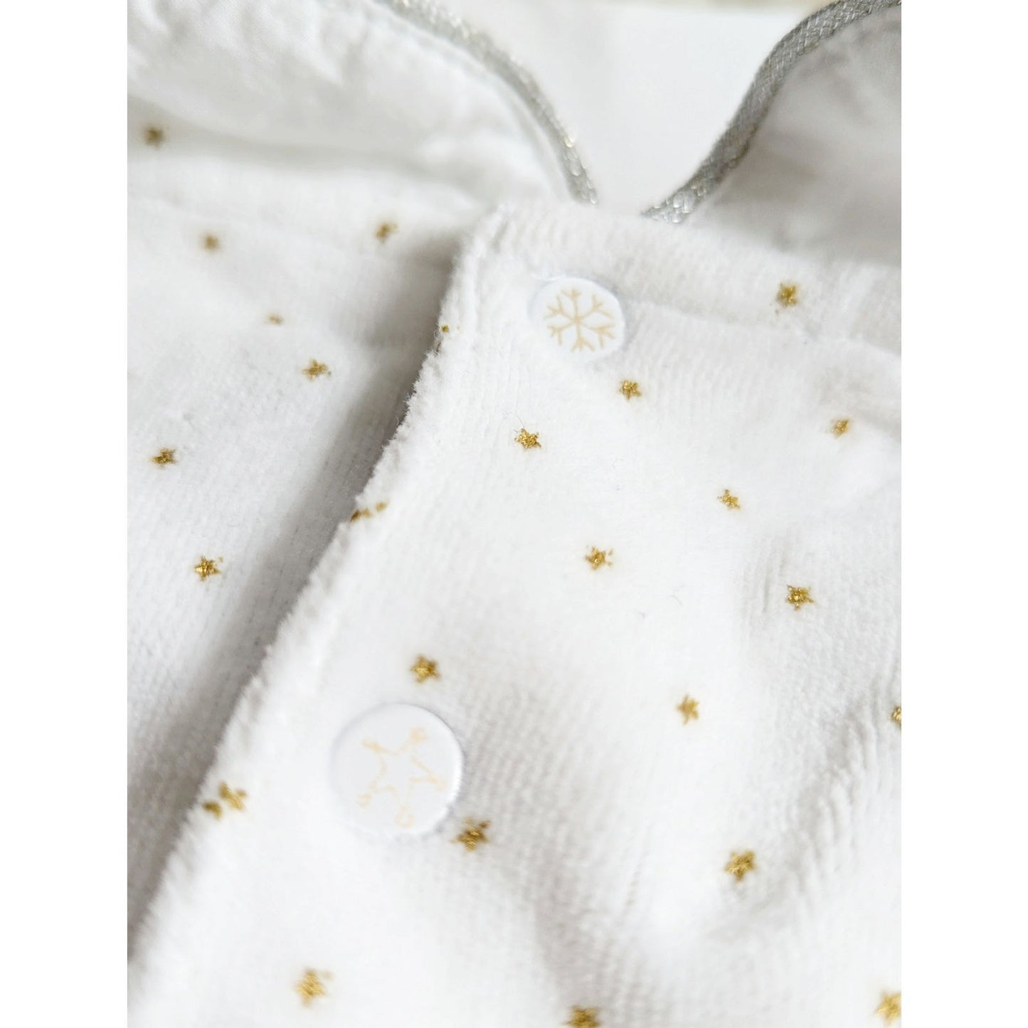 🎄 Sergent Major Long Sleeve White Gold Star Velour Holiday Dress – Girls Size 8 (128 cm)