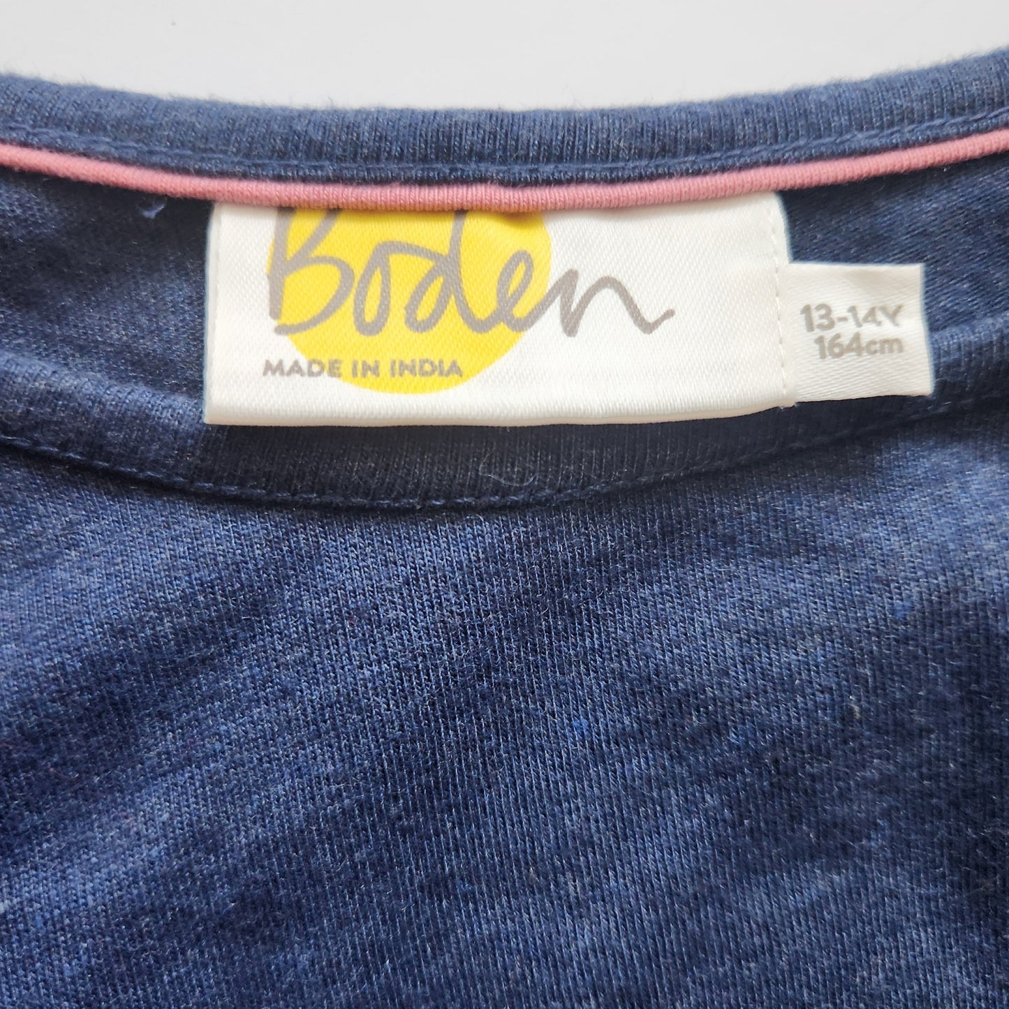 Girls Blue Long Sleeve Drawstring Waist Gold Trim Skater Dress | Size 13-14Y