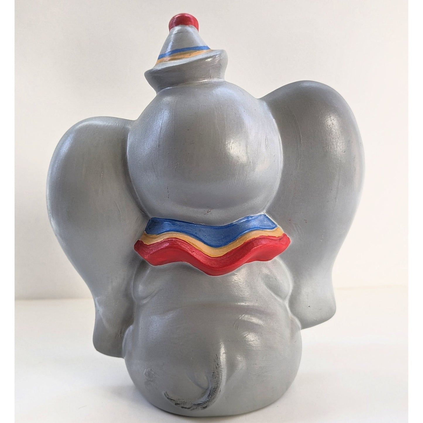 Vintage 1980s Walt Disney World Dumbo Figurine | Hand Painted Ceramic Collectible | 9" Disney Character Statue | Kids Home