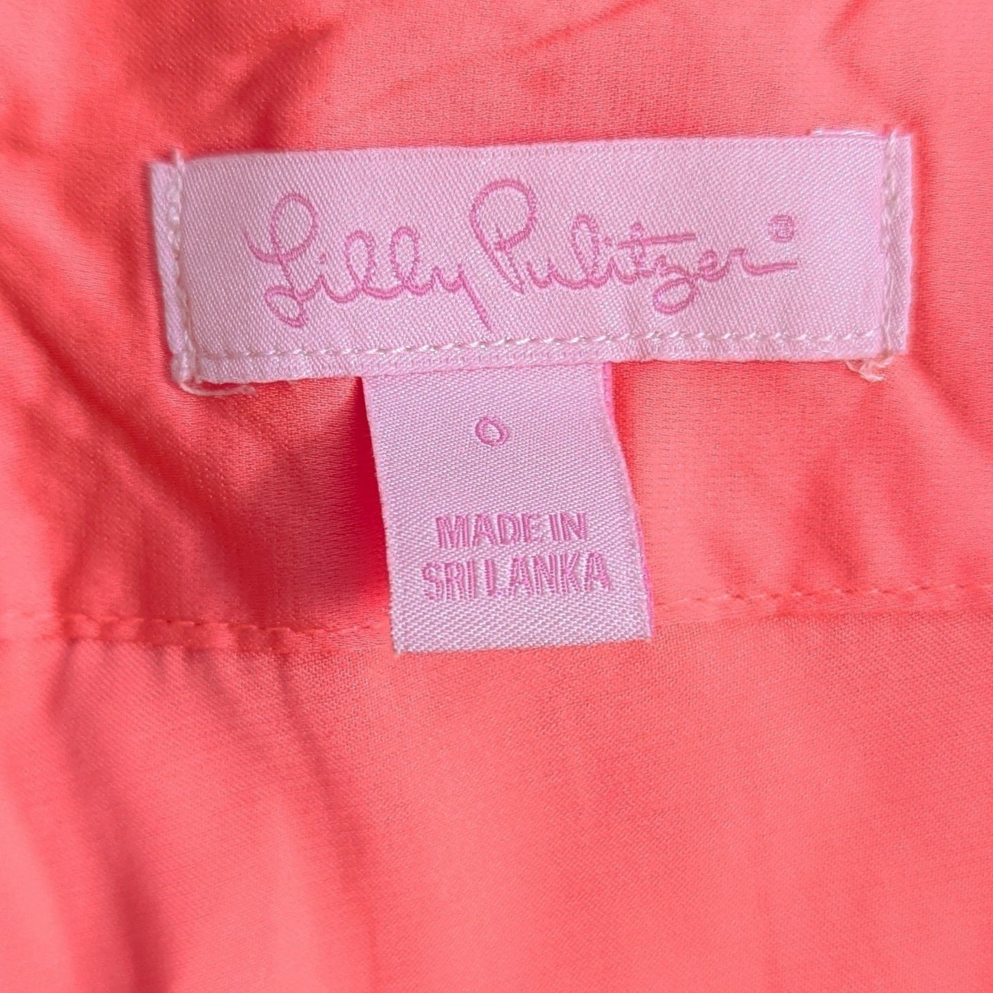 Lilly Pulitzer Alice Skort Coral Pink Eyelet Stretch Mini Skirt Women's Size 0