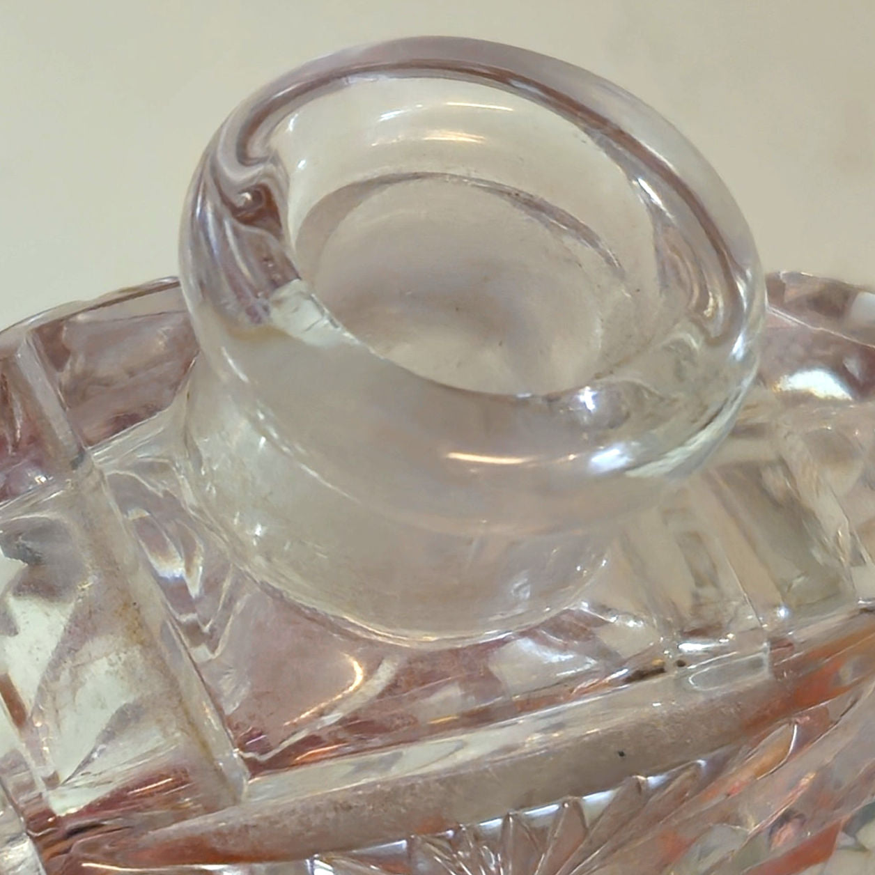 Vintage Czech Cut Crystal Winged Vanity Bottle