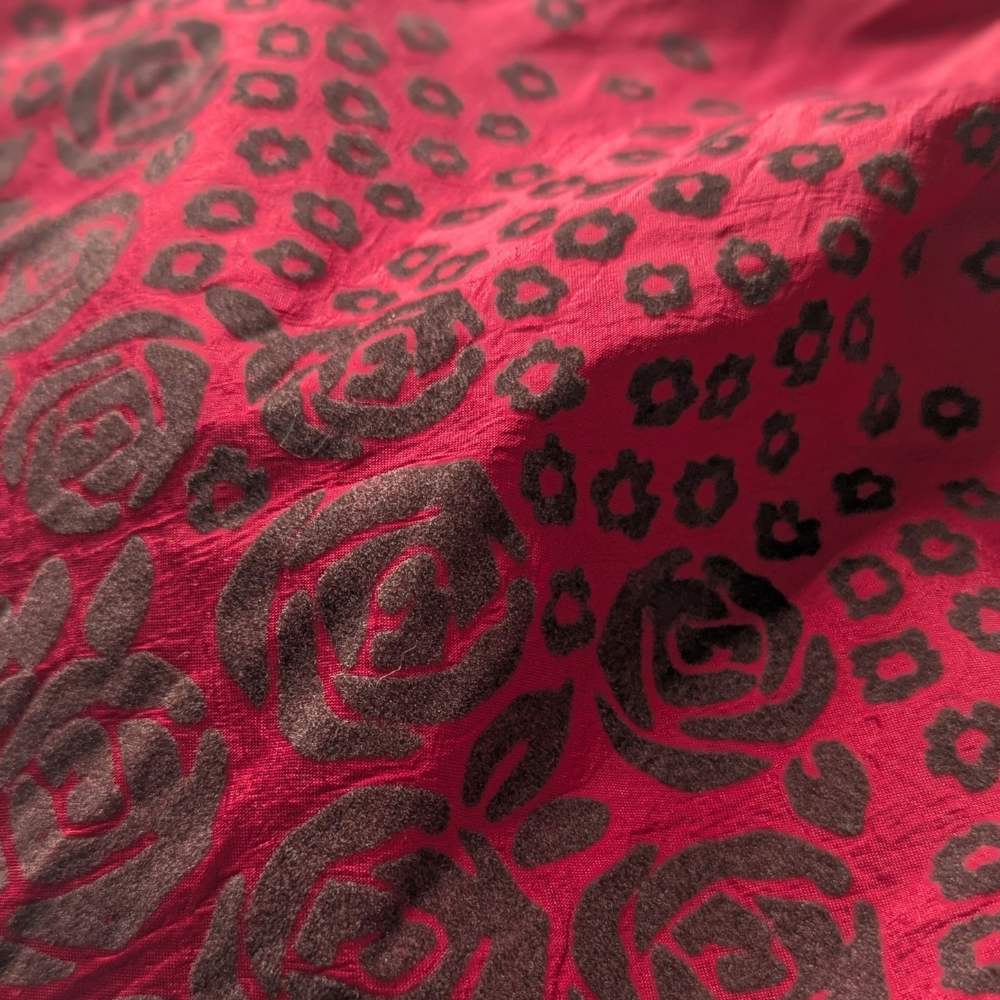 🎀 Janie and Jack Baby Girl Red Silk Flocked Dress | Size 12-18 Months | Holiday Outfit