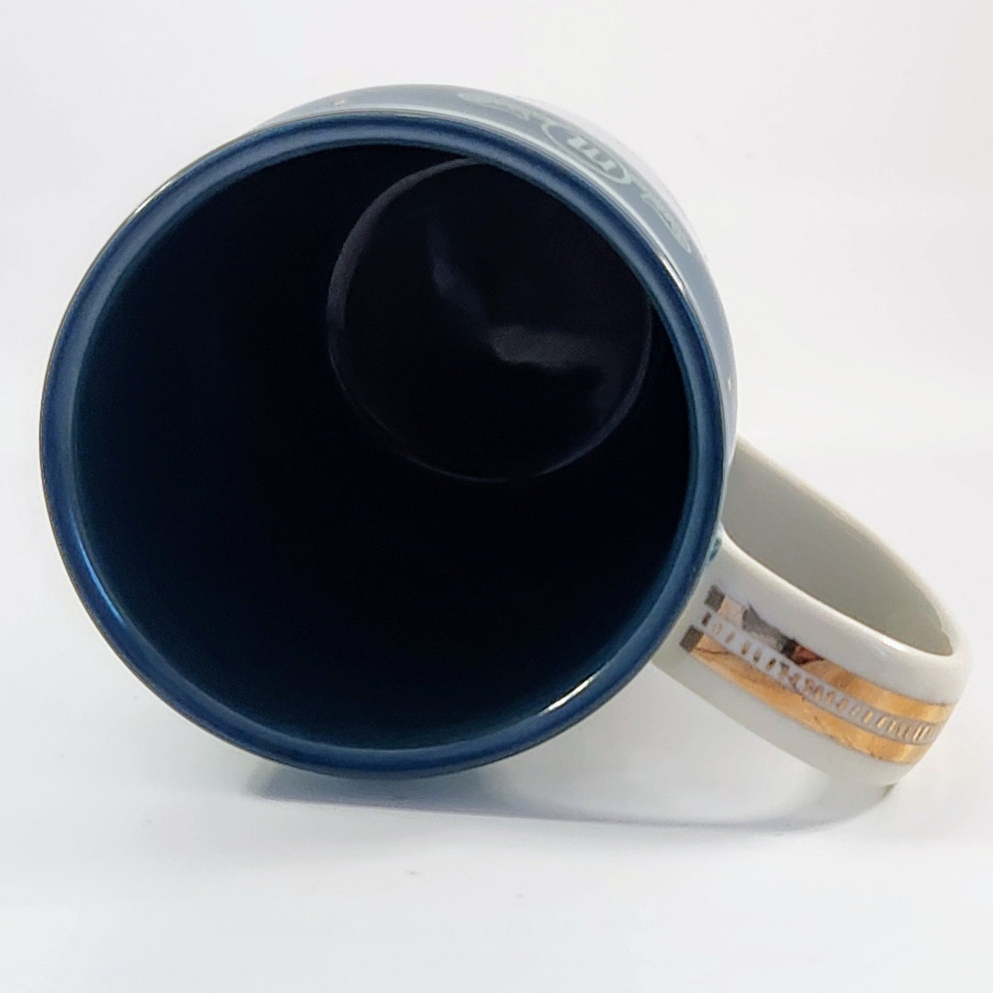 Anthropologie Danielle Kroll Teal & Metallic Gold Zodiac "Scorpio" Mug 14 oz