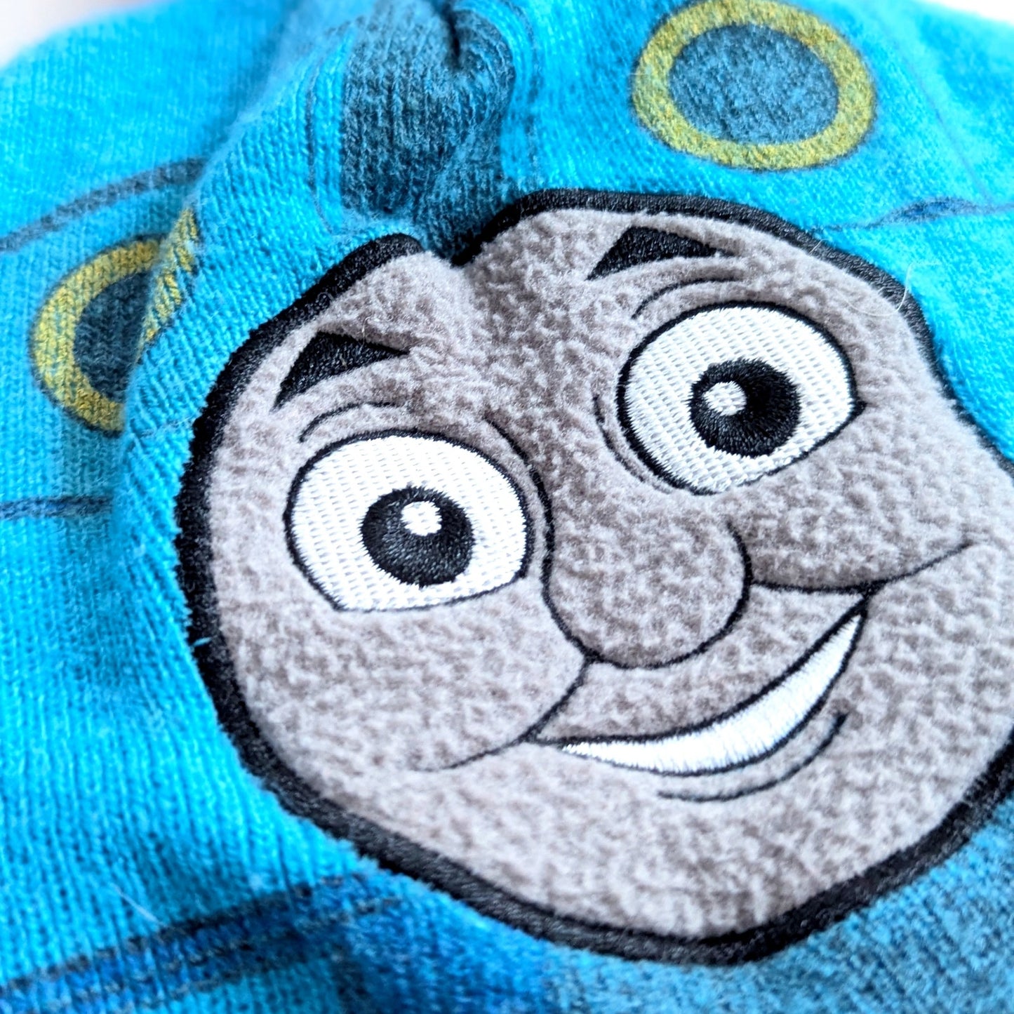 Thomas & Friends Toddler Beanie Hat | Blue Red Pom Pom Fleece Lined | Winter Snow Gear