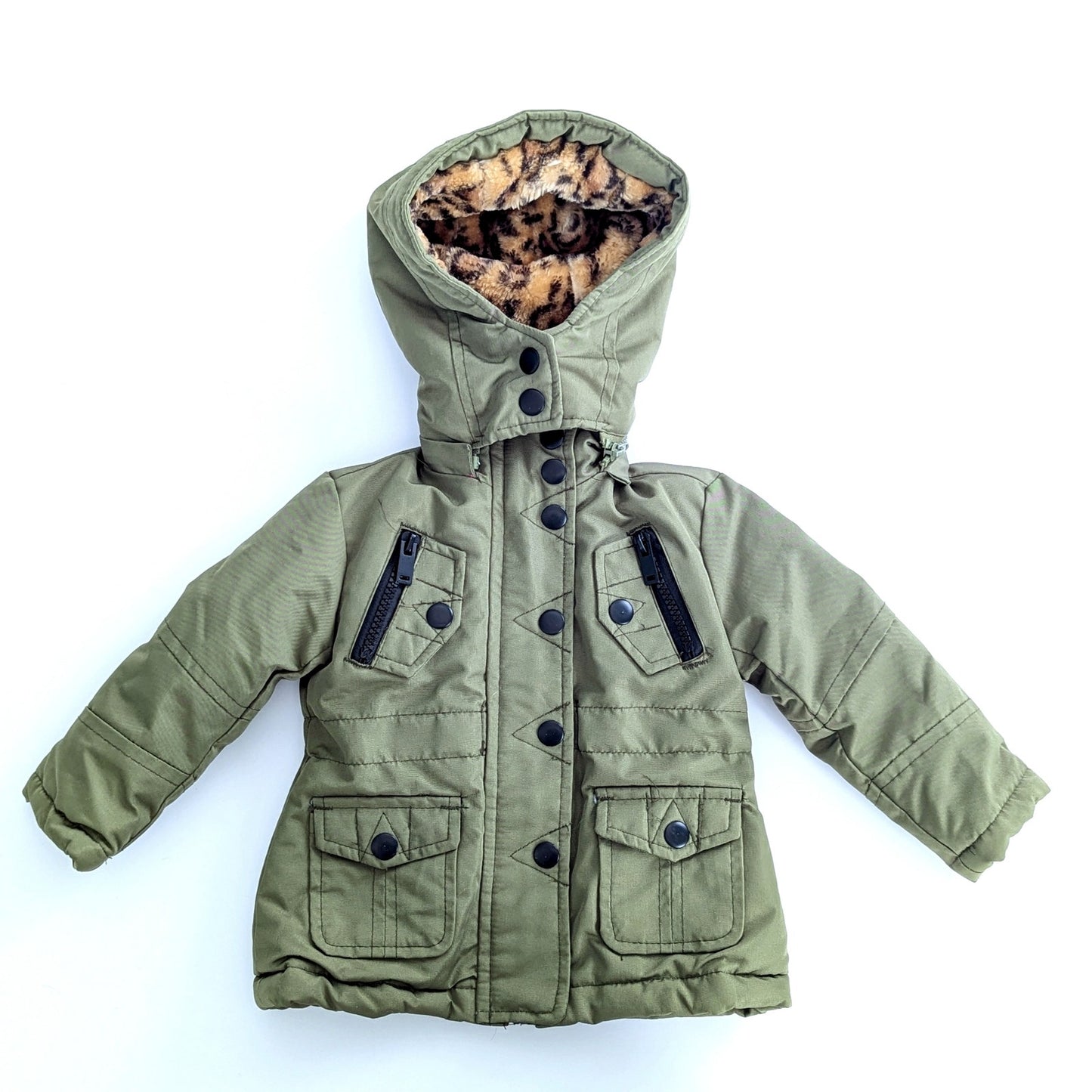 Urban Republic Baby Anorak Jacket | Parka Faux Fur Hooded Coat | Size 12M