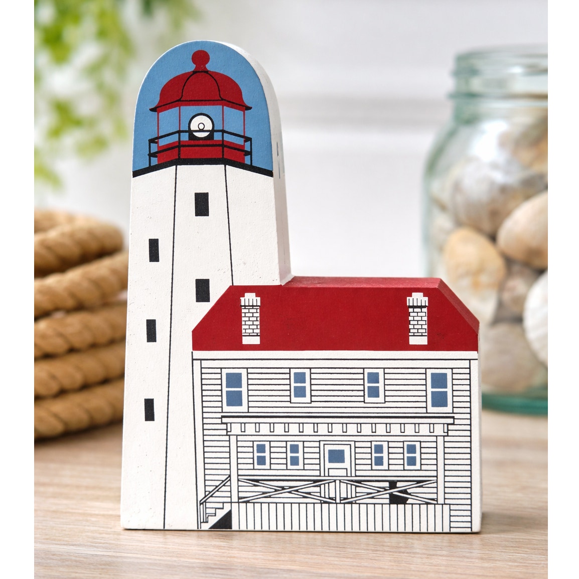 Vintage Cat’s Meow Sandy Hook Lighthouse Shelf Sitter | 1990s New Jersey Signed