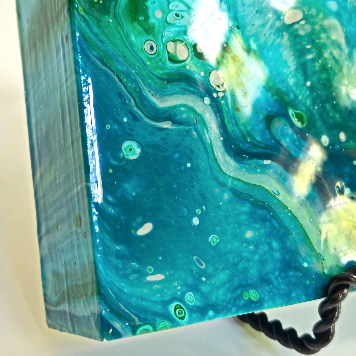 Original Hand-Poured Acrylic Abstract Painting on Canvas