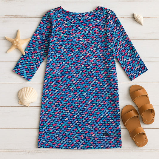 🐳 Vineyard Vines Swimming Whales Tisbury Stretch Knit Dress | Girls Size M (10–12)