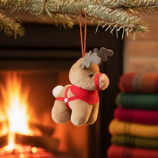 Vintage McDonald’s Holiday Gift Bundle | 2001 “Duh, Happy Holidays” Plate & 1985 Plush Reindeer Ornament