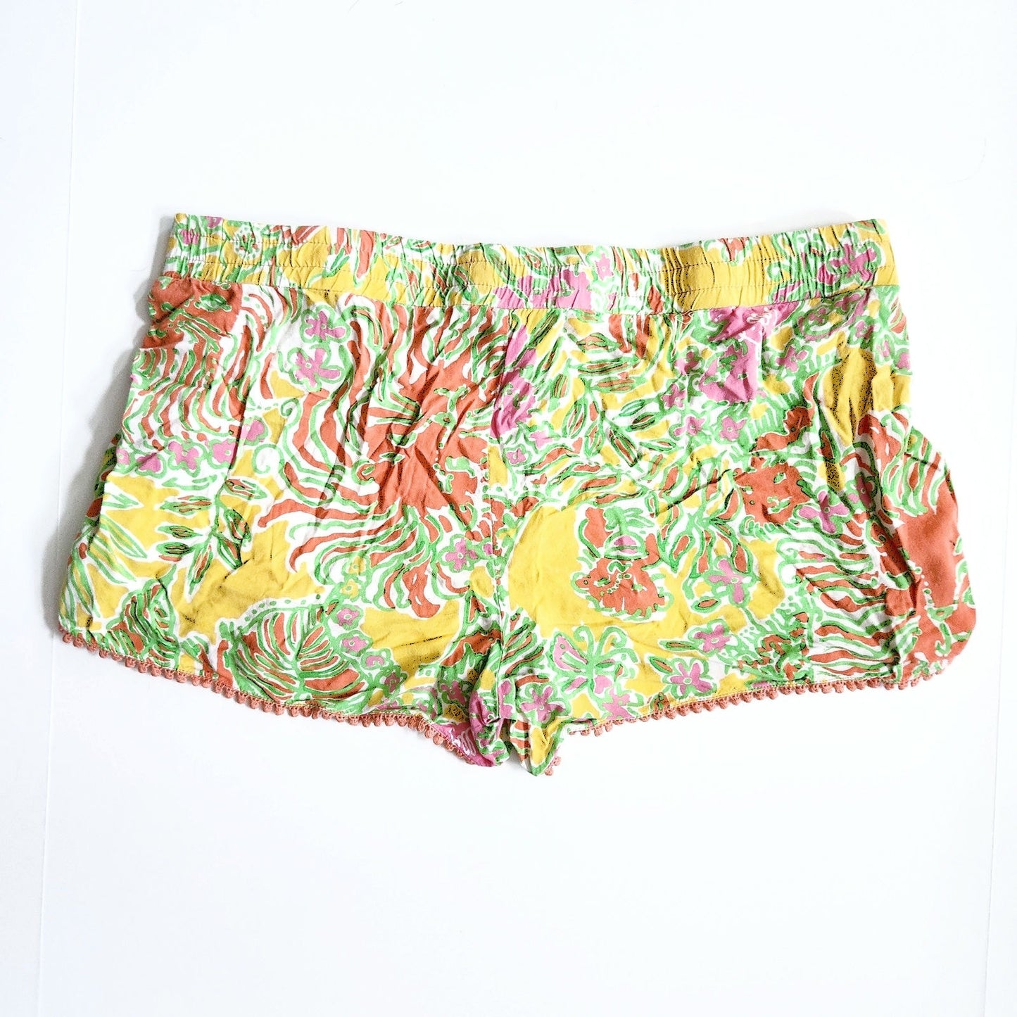 Lilly Pulitzer x Target Happy Place Drawstring Orange & Yellow Shorts Size XL