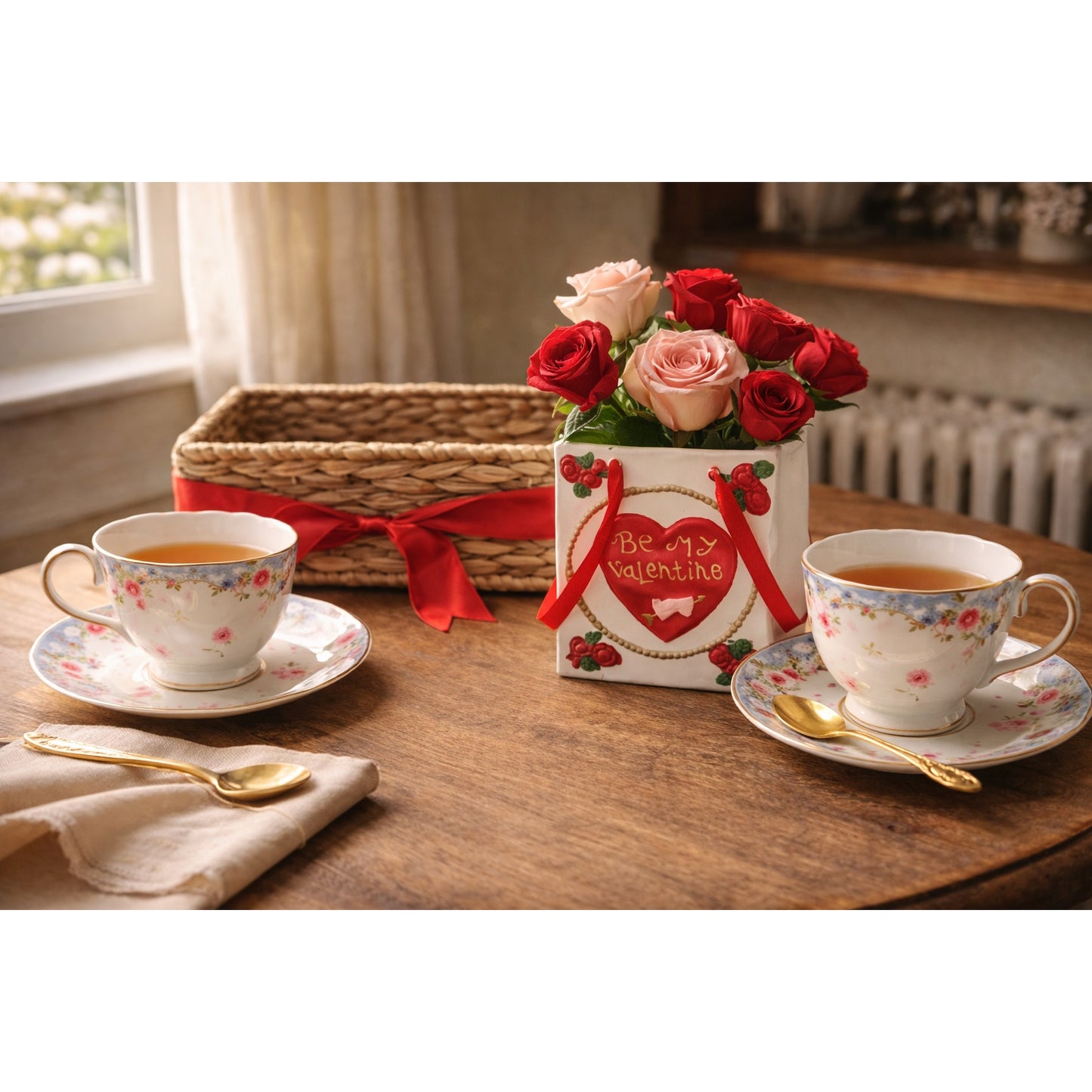 Vintage and Vintage-Inspired Valentine's Day Tea Gift Basket