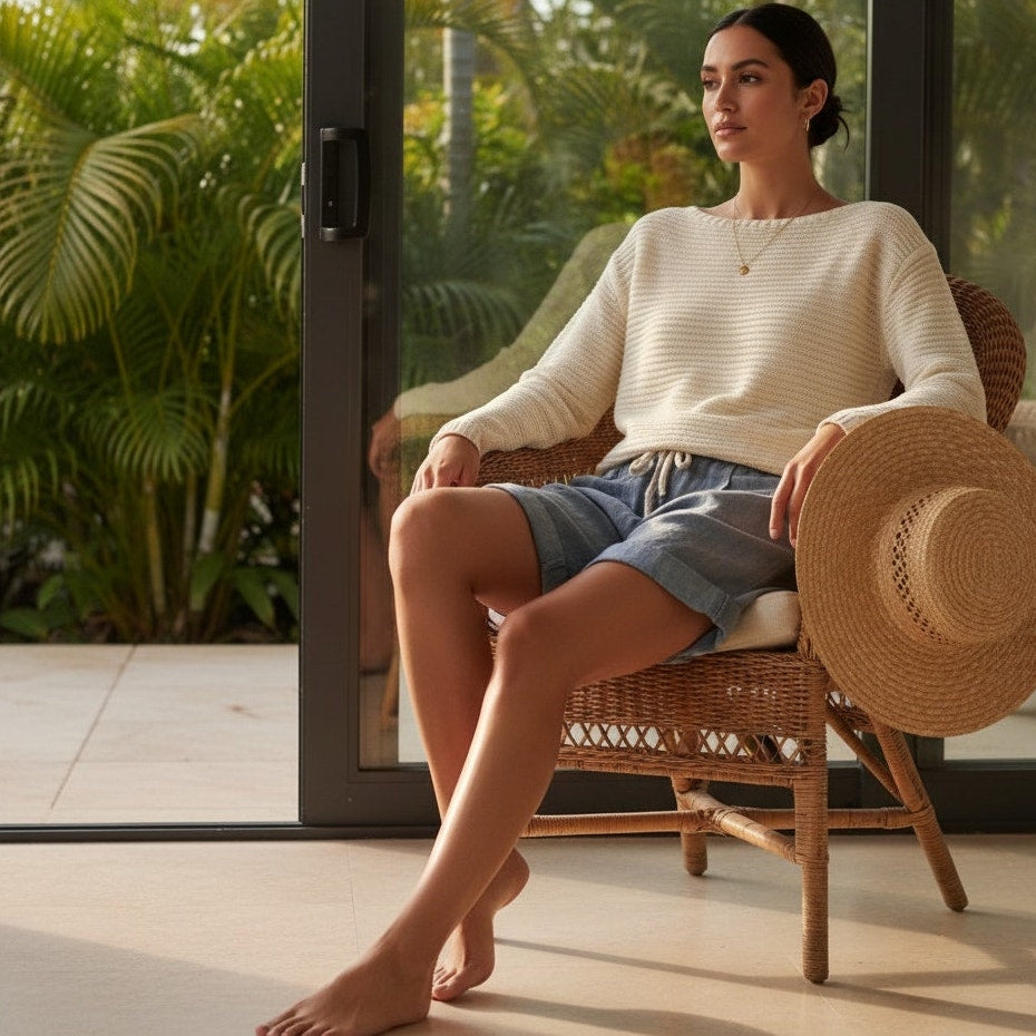 Cream Alpaca Blend Knit Sweater | Women's M | Made in Peru