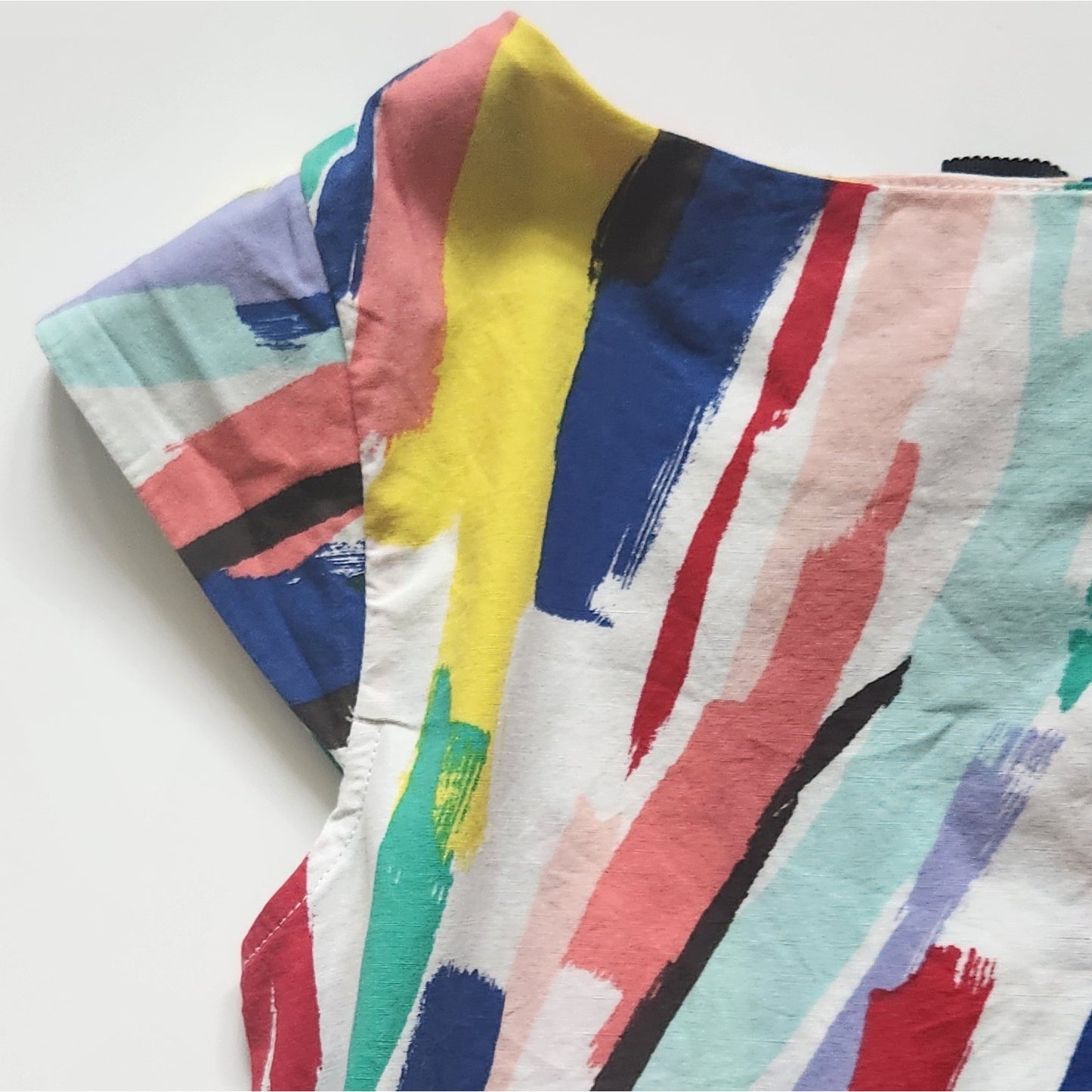 Kate Spade New York Girls Multicolor Brush Stroke Bow Blouse | Size L (12-14)