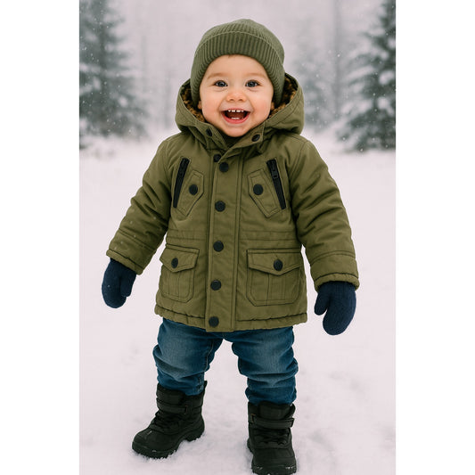 Urban Republic Baby Anorak Jacket | Parka Faux Fur Hooded Coat | Size 12M