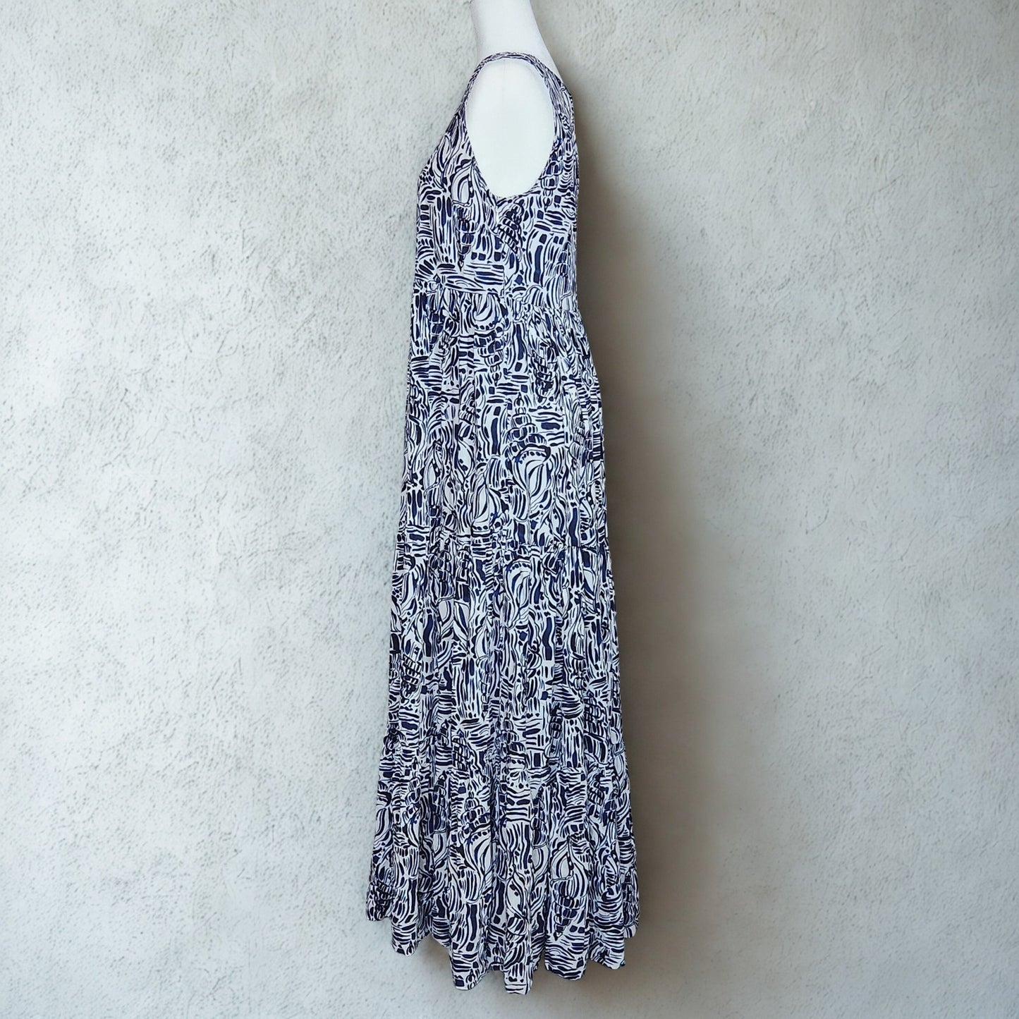 Tyler Böe Women's Blue & White Seashell Print Rachel Maxi Dress Size Small