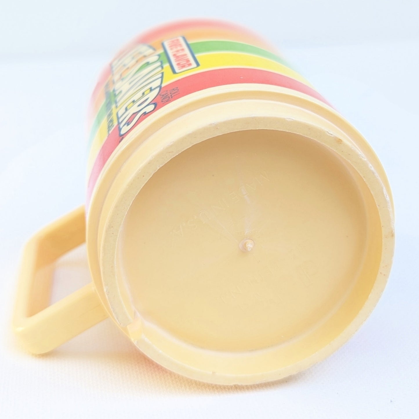 Vintage 1980s Lifesavers Five Flavor Promotional Mug – Retro Plastic Candy Cup – Bright Rainbow Home Kitchenware – Collectible Advertising Mug