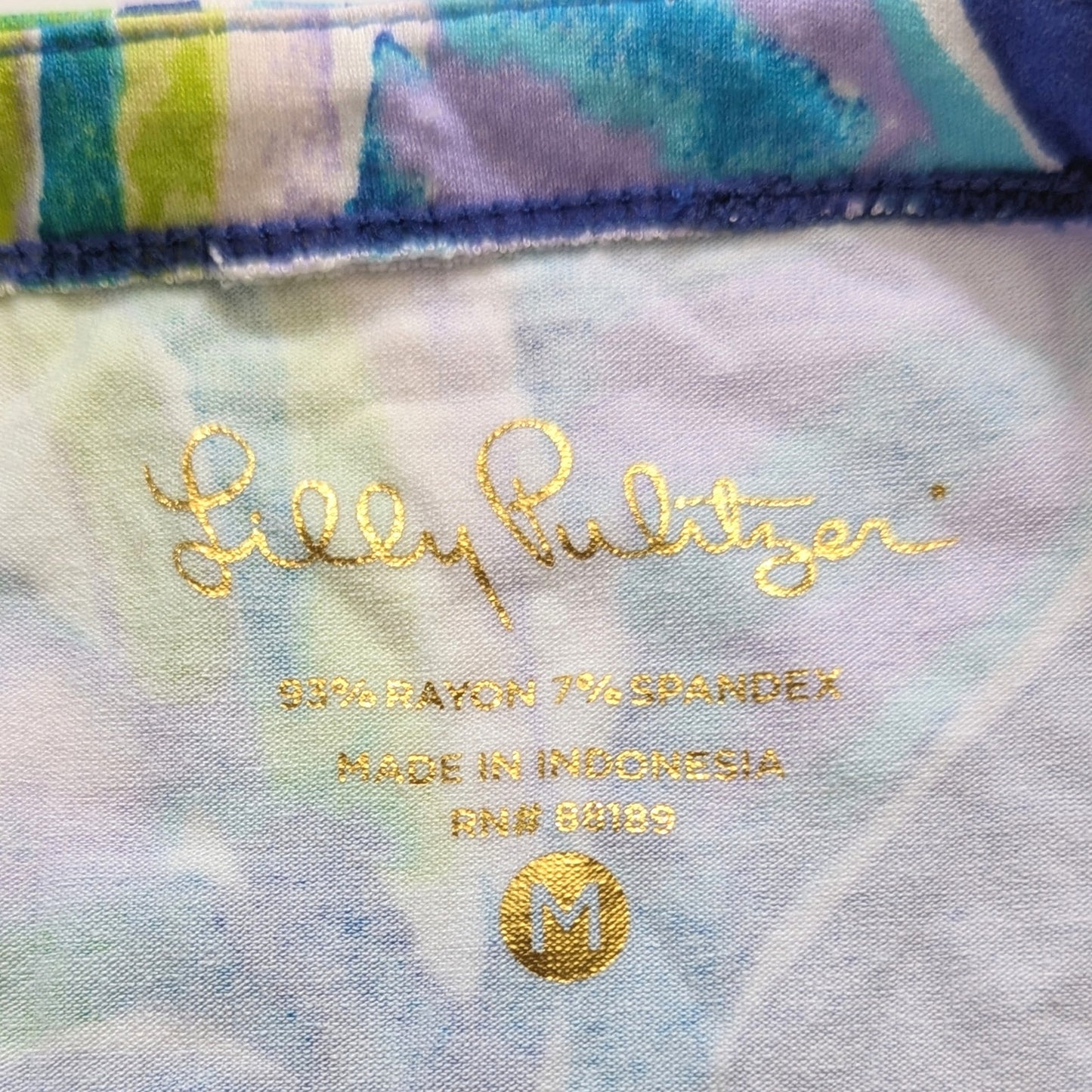 Lilly Pulitzer Marlowe Dress Lapis Blue Pop Up Jungle Hoppin 3/4 Sleeve Women's Size Medium