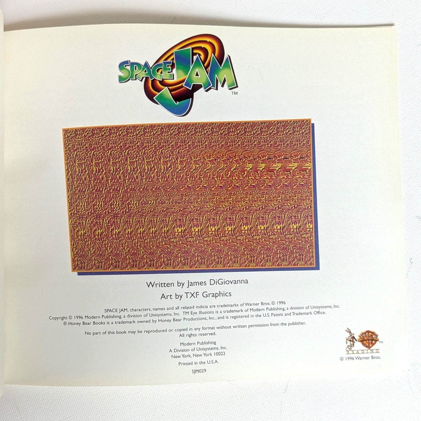 Vintage 1996 Space Jam Magic Eye Book – Invasion of the Monstars – Warner Bros Looney Tunes Michael Jordan 90s Ephemera