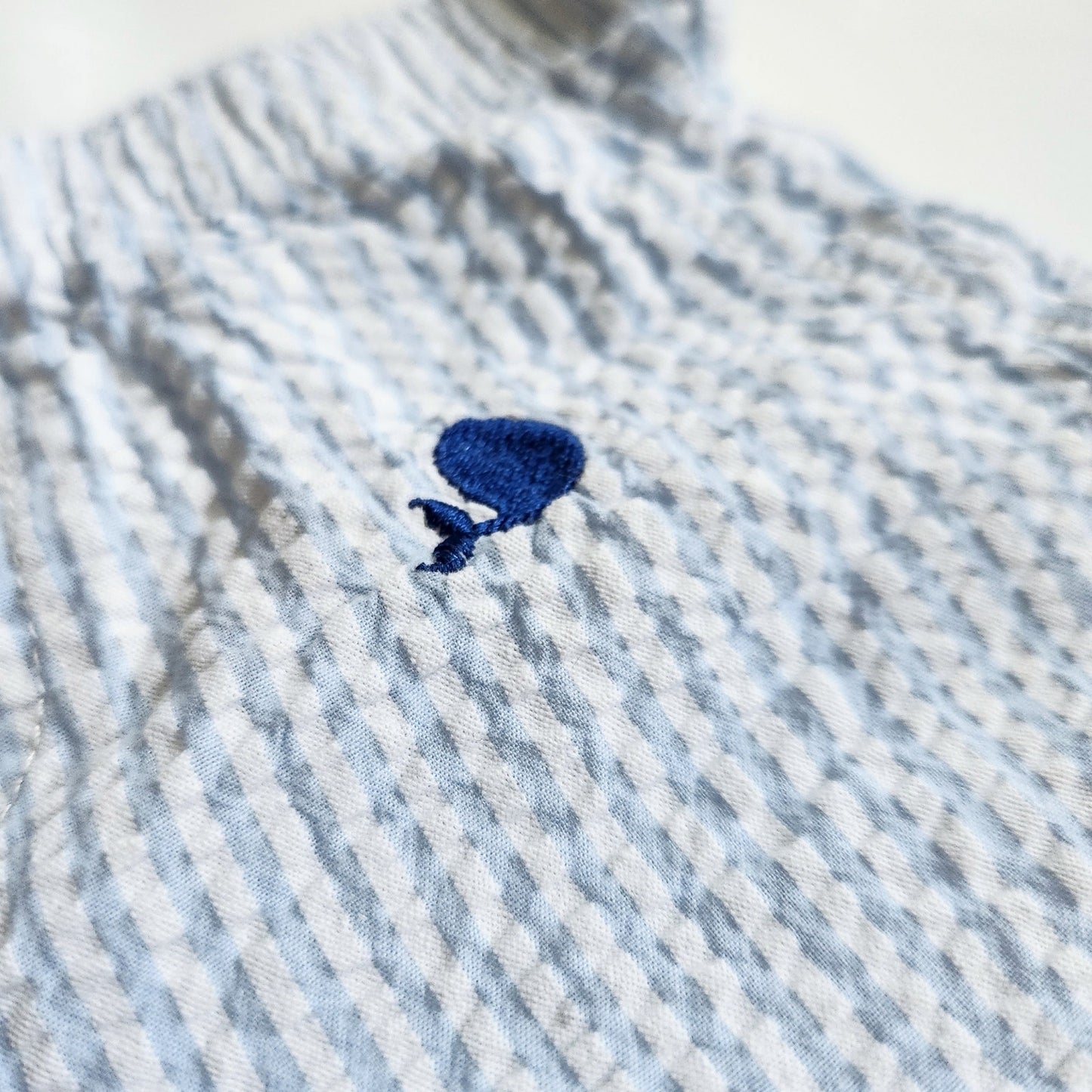 Nursery Rhyme Play Blue & White Striped Seersucker Whale Shorts Size 18 Months