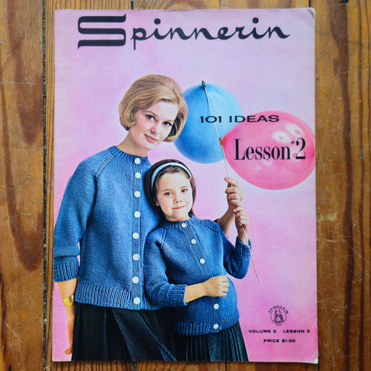 Vintage 1962 Spinnerin Knitting Pattern Book Lesson 2 | Retro Mid Century Craft