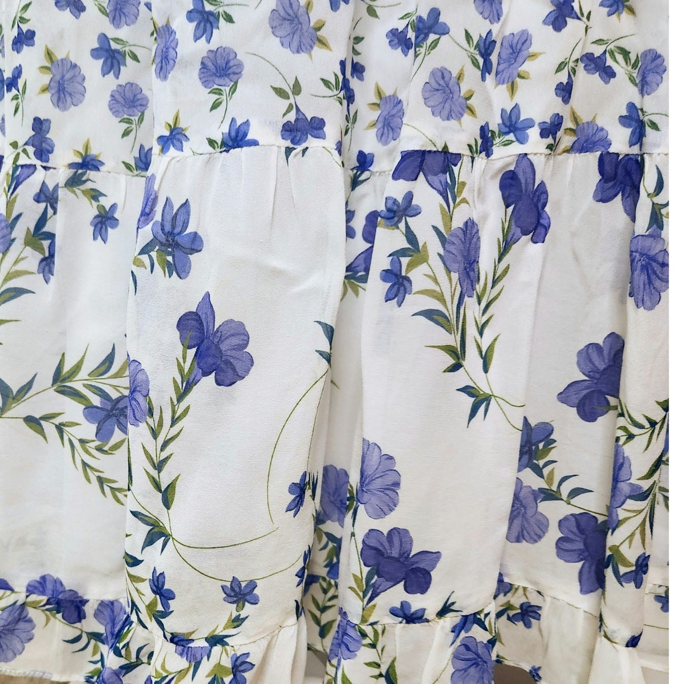 Shoshanna Helena Dress | Blue Floral Midi Sleeveless Viscose | Women's 8