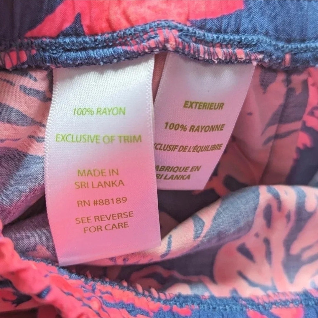 Lilly Pulitzer Katia Shorts | Indigo Night Caw Tropical Print | Women's Size Small