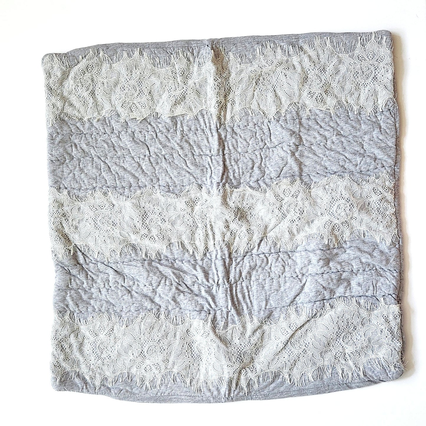 Anthropologie Gray Euro Sham Pillow Cover - Laced Jersey Collection - Discontinued Bedding
