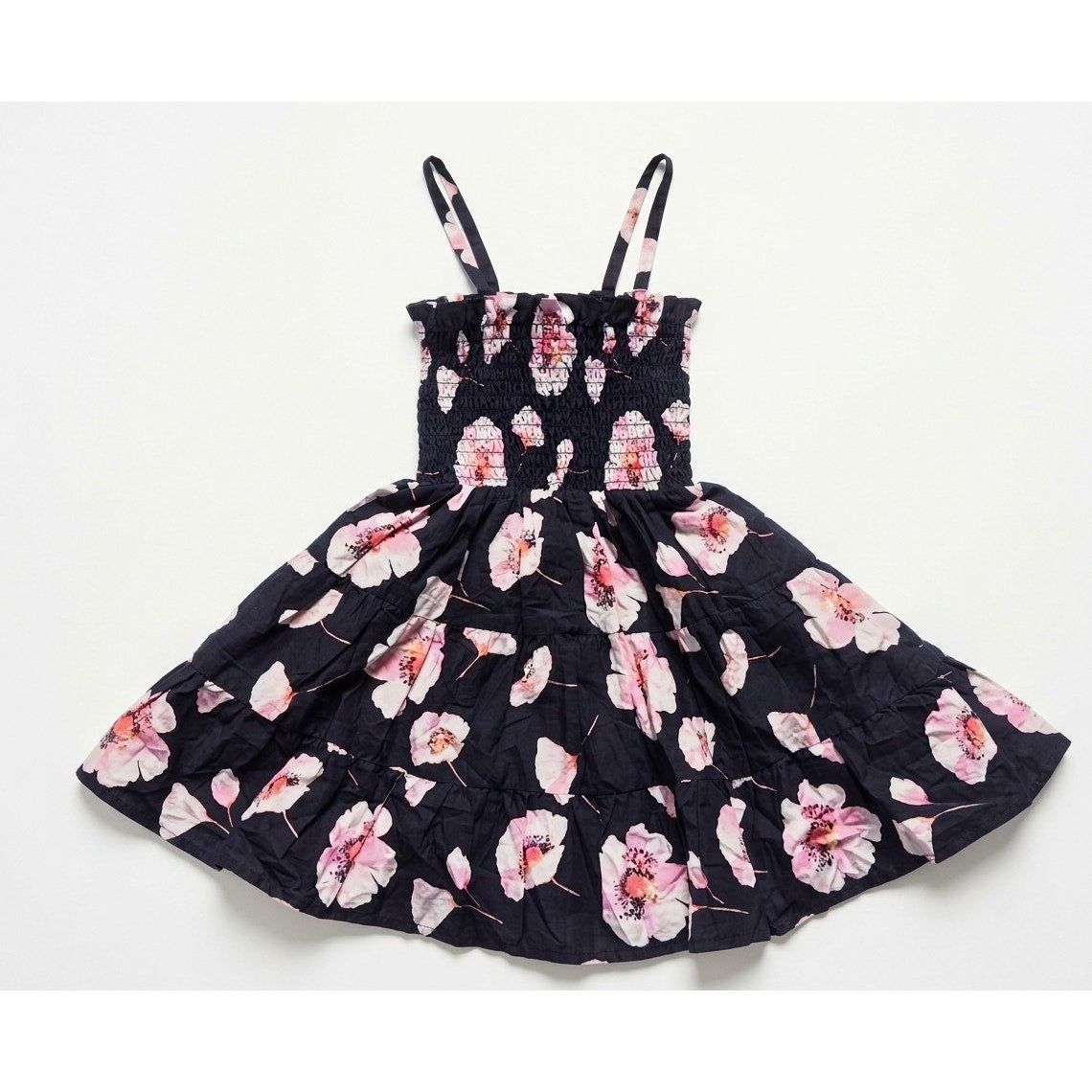 Janie and Jack Hannah Floral Smocked Sundress | Merchant Marine Navy Pink Floral | Toddler Girls Size 2T
