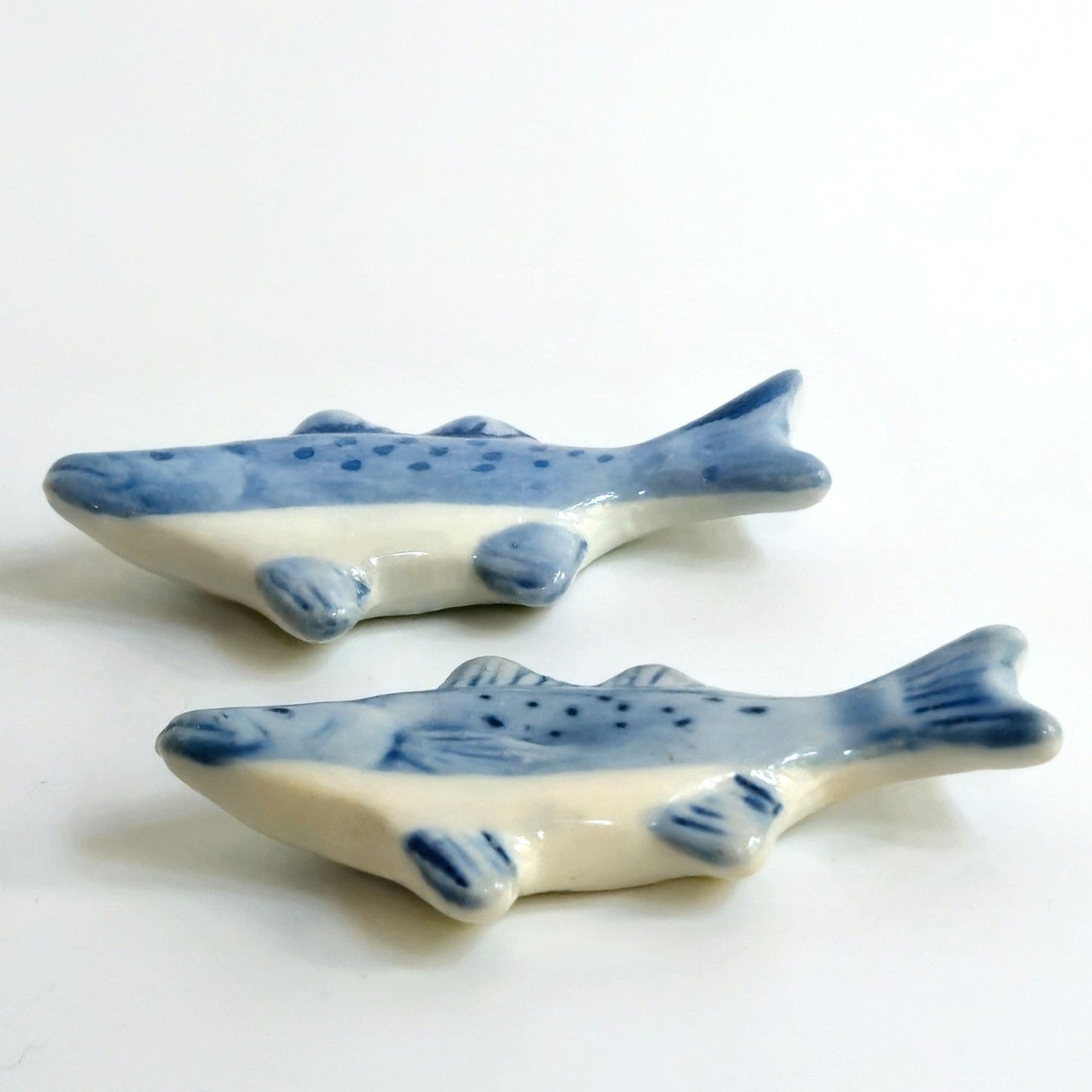 Vintage Blue & White Fish Chopstick Rests (Set of 4)