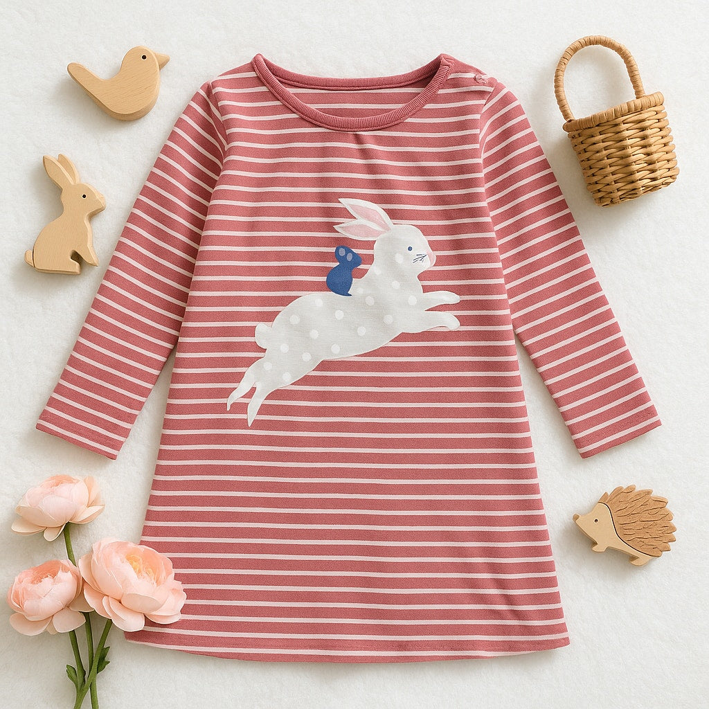 🌸 Baby Boden Reversible Bunny & Floral Dress | Easter Spring Outfit | 18-24 Months / 92 cm