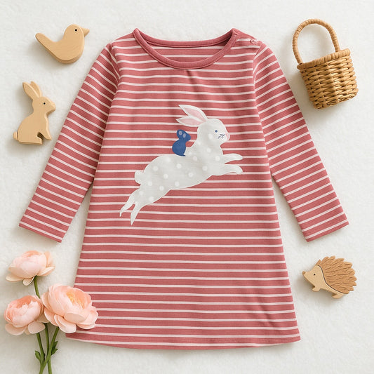 🌸 Baby Boden Reversible Bunny & Floral Dress | Easter Spring Outfit | 18-24 Months / 92 cm