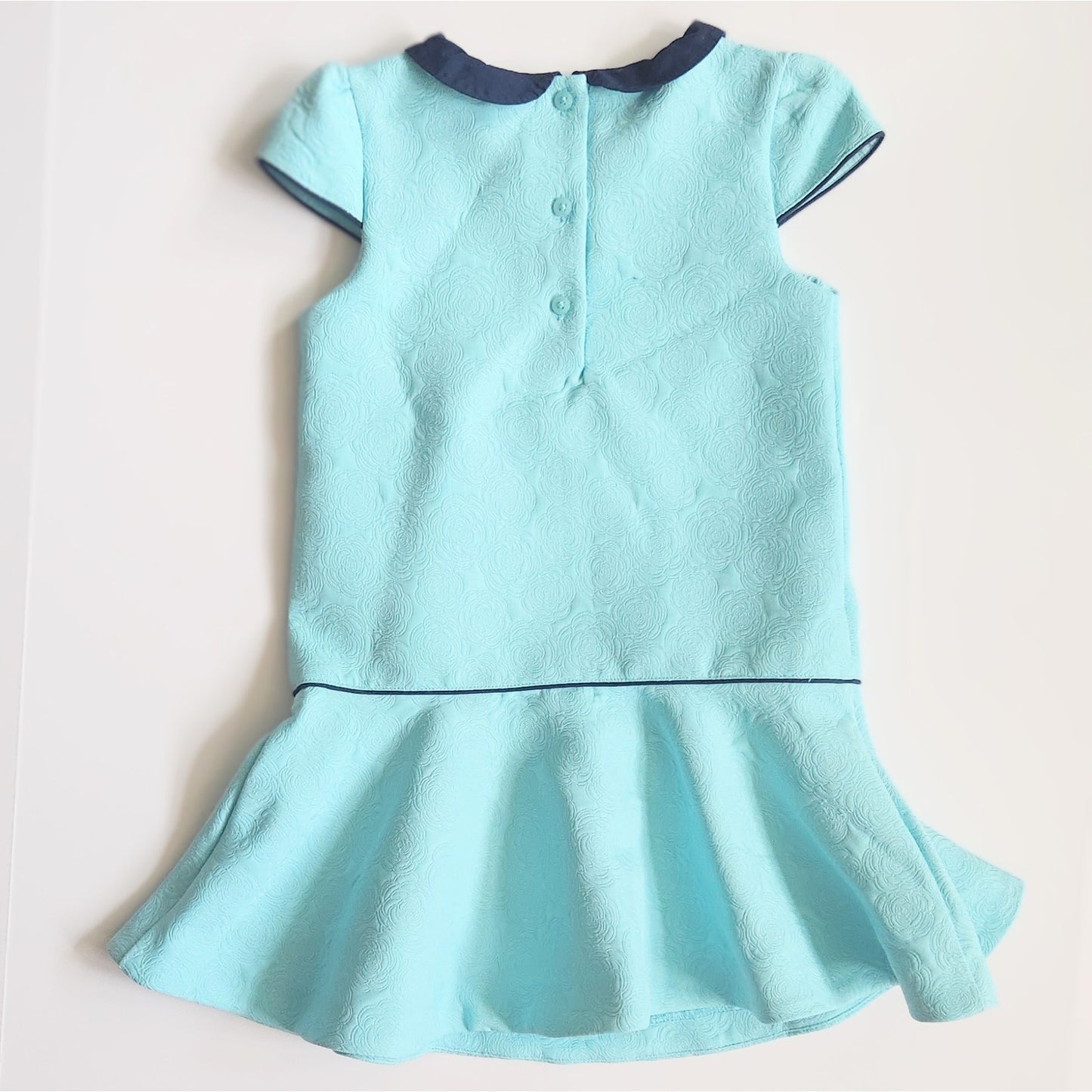 Janie and Jack Floral Jacquard Dress Autumn Aqua Size 4