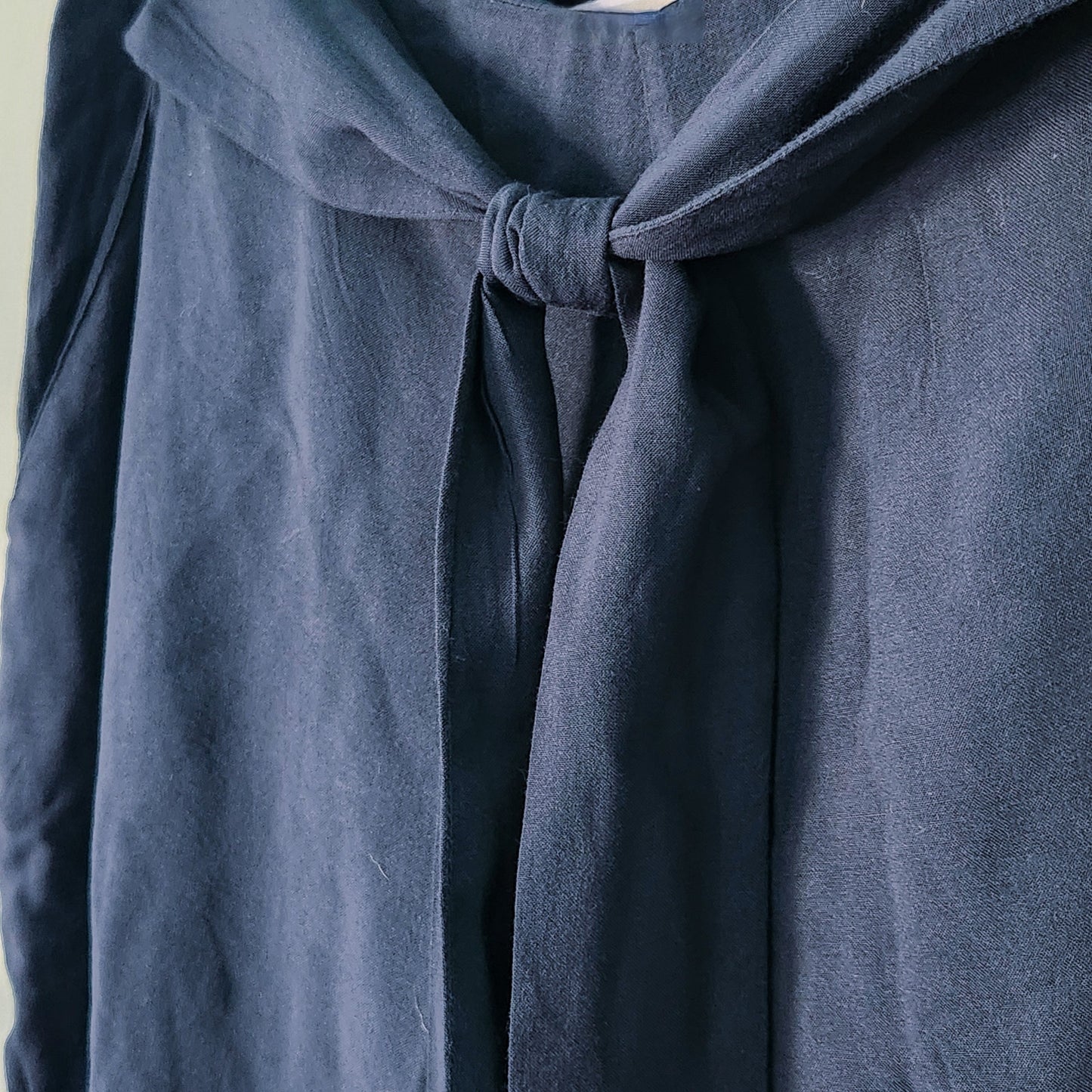 Michael Kors Wide Leg Pants Navy Blue Viscose Tie Waist | Women's 10