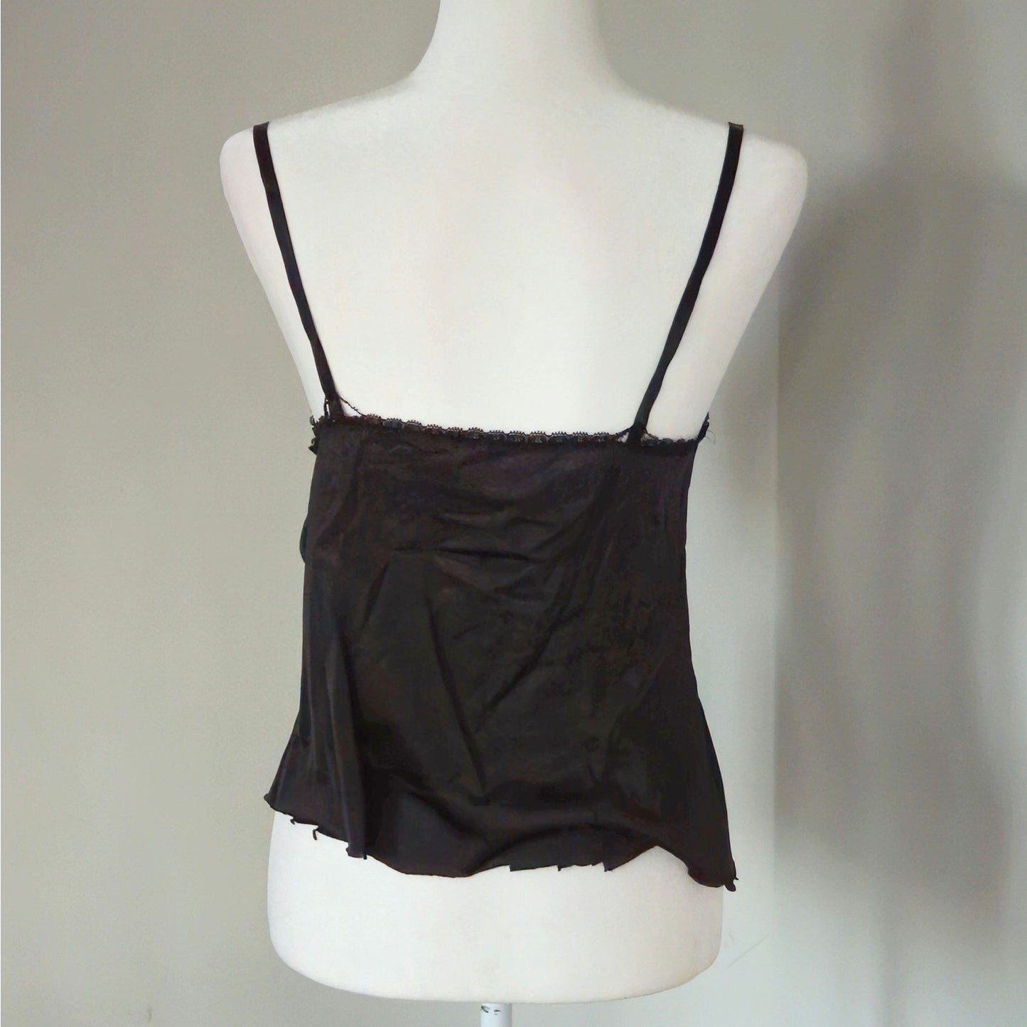 Vintage Vanity Fair Black Nylon Camisole | Size 36 | 1960s–70s Lingerie