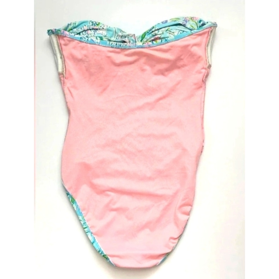 Lilly Pulitzer Women's Flamenco One-Piece Swimsuit Bali Blue Sway This Way Size 8