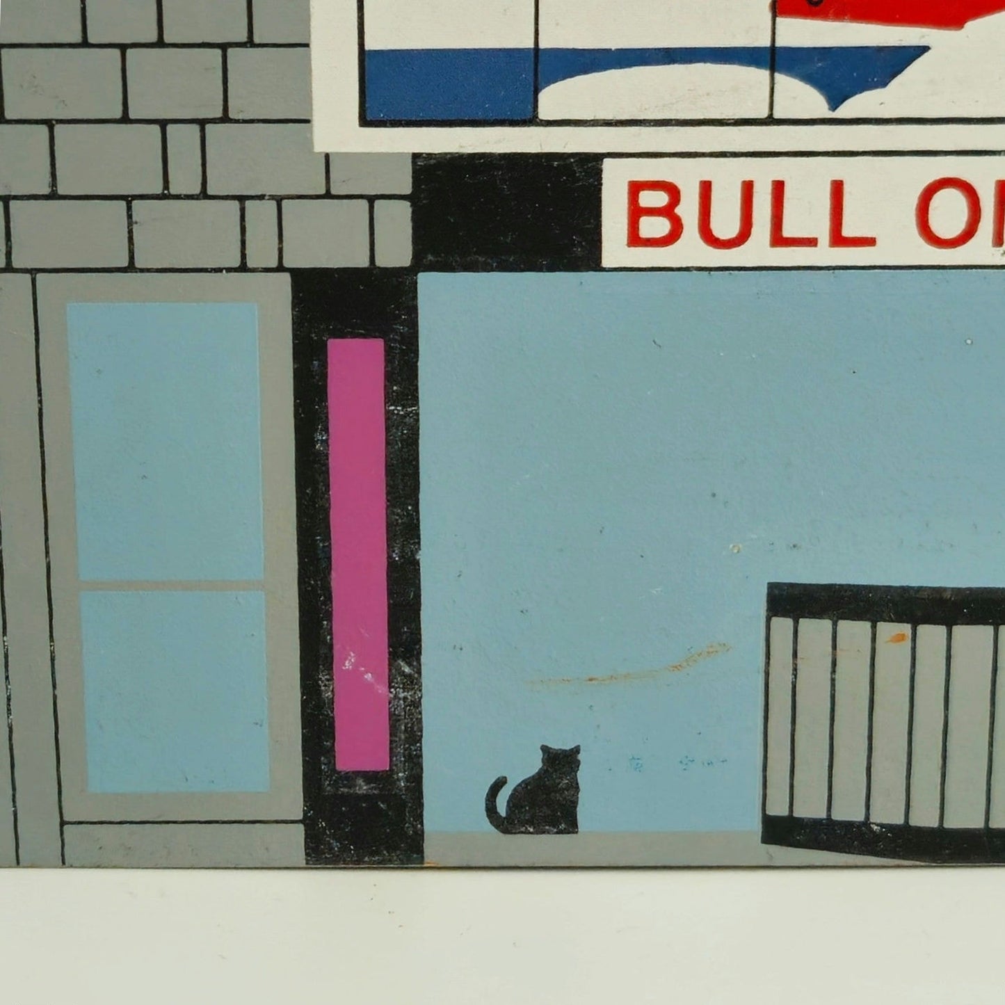 Vintage "Bull on the Beach" Cat’s Meow Village Wooden Shelf Sitter | 1994 Signed