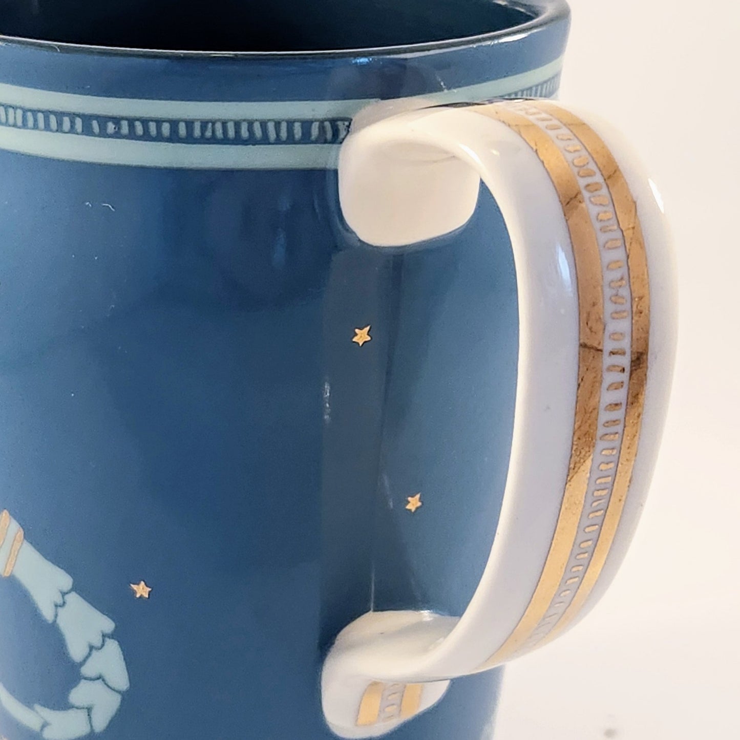 Anthropologie Danielle Kroll Teal & Metallic Gold Zodiac "Scorpio" Mug 14 oz