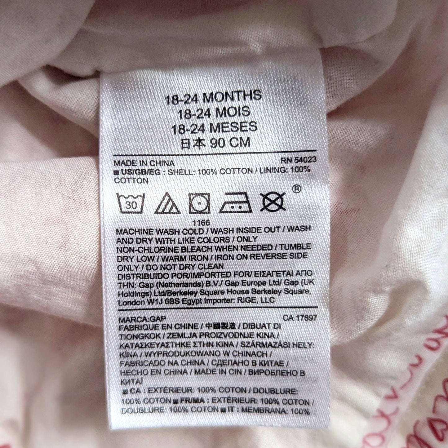 BabyGap “Love You” Hearts Button Blouse Long Sleeve Cotton Shirt | Girl 18–24M