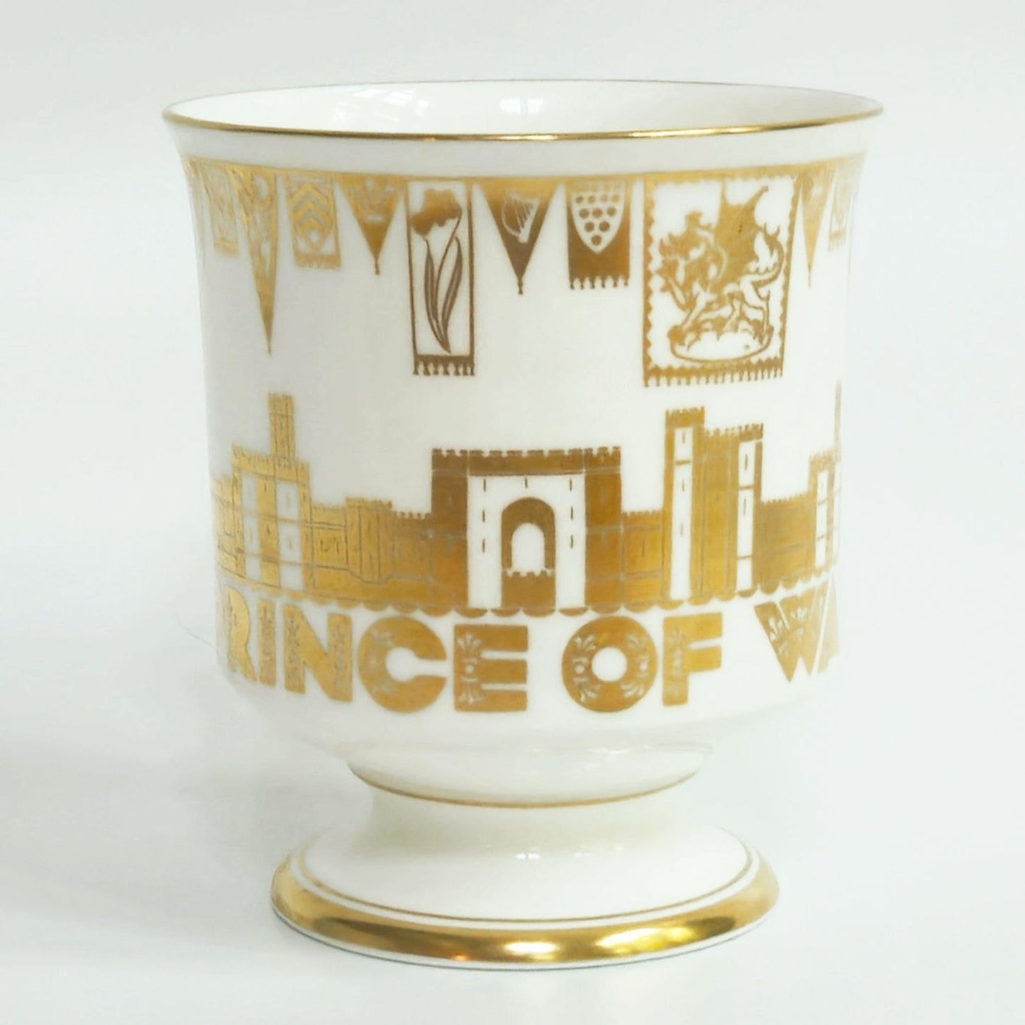 1969 Coalport Prince of Wales Commemorative Bone China Loving Goblet