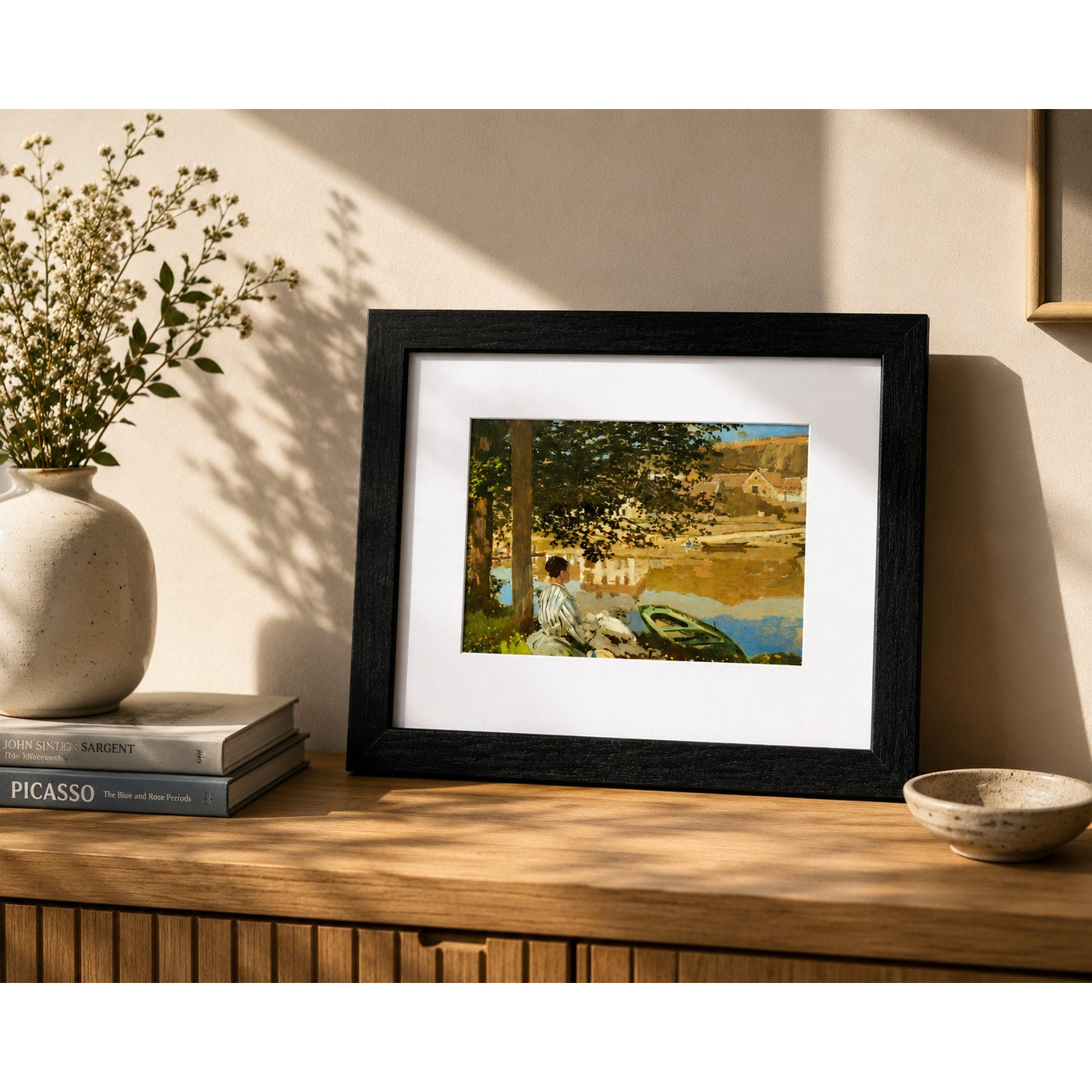 On the Bank of the Seine, Bennecourt by Monet | Impressionist Framed Print