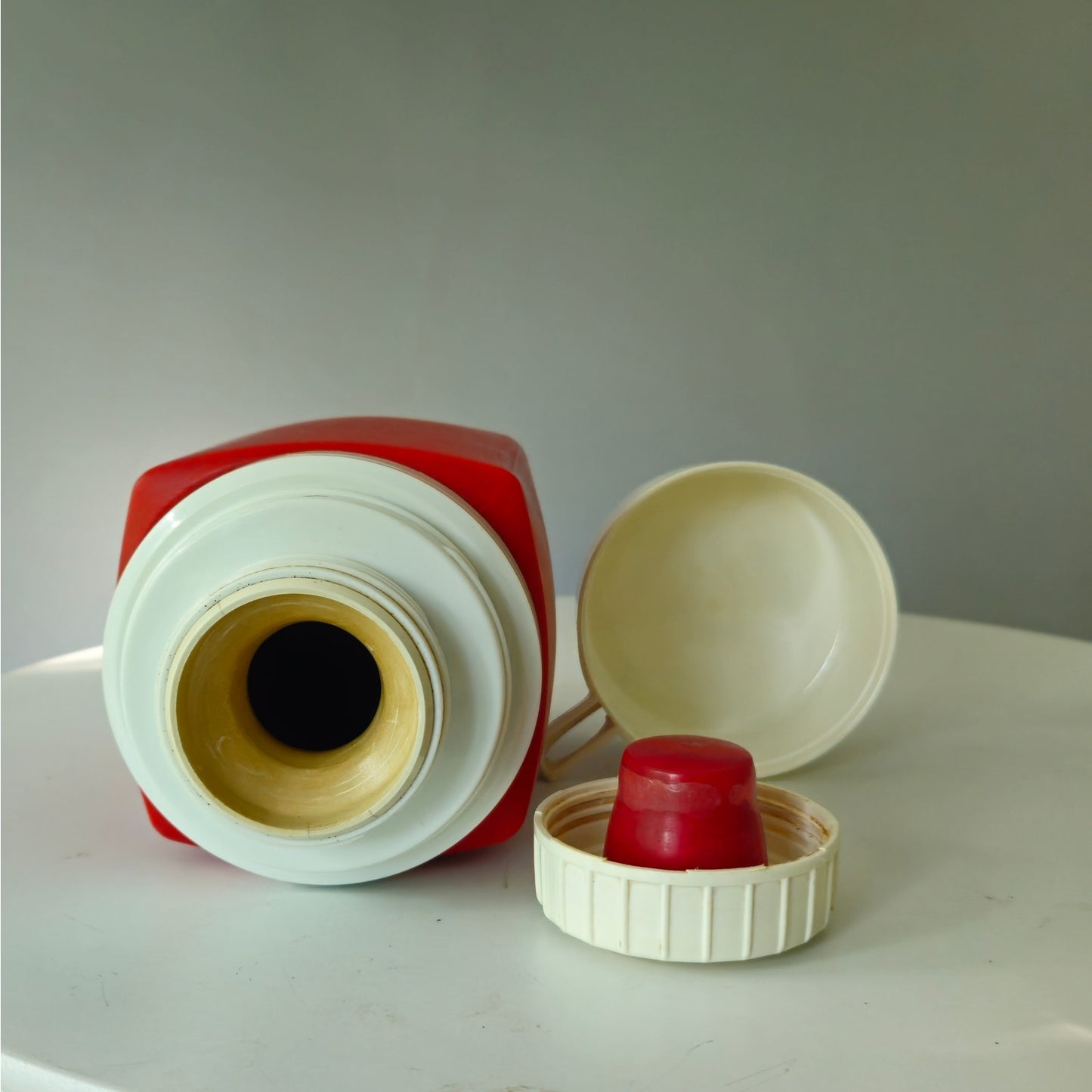 Vintage Snoopy King-Seeley Thermos | Red Plastic 8 oz | Mid Century 1950s Peanuts
