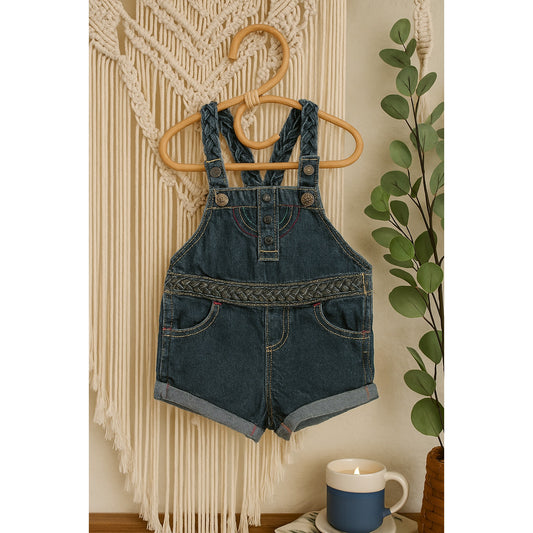 Vintage OshKosh B’gosh Vestbak Jean Shortalls | Rainbow Stitching | Baby 12 Months