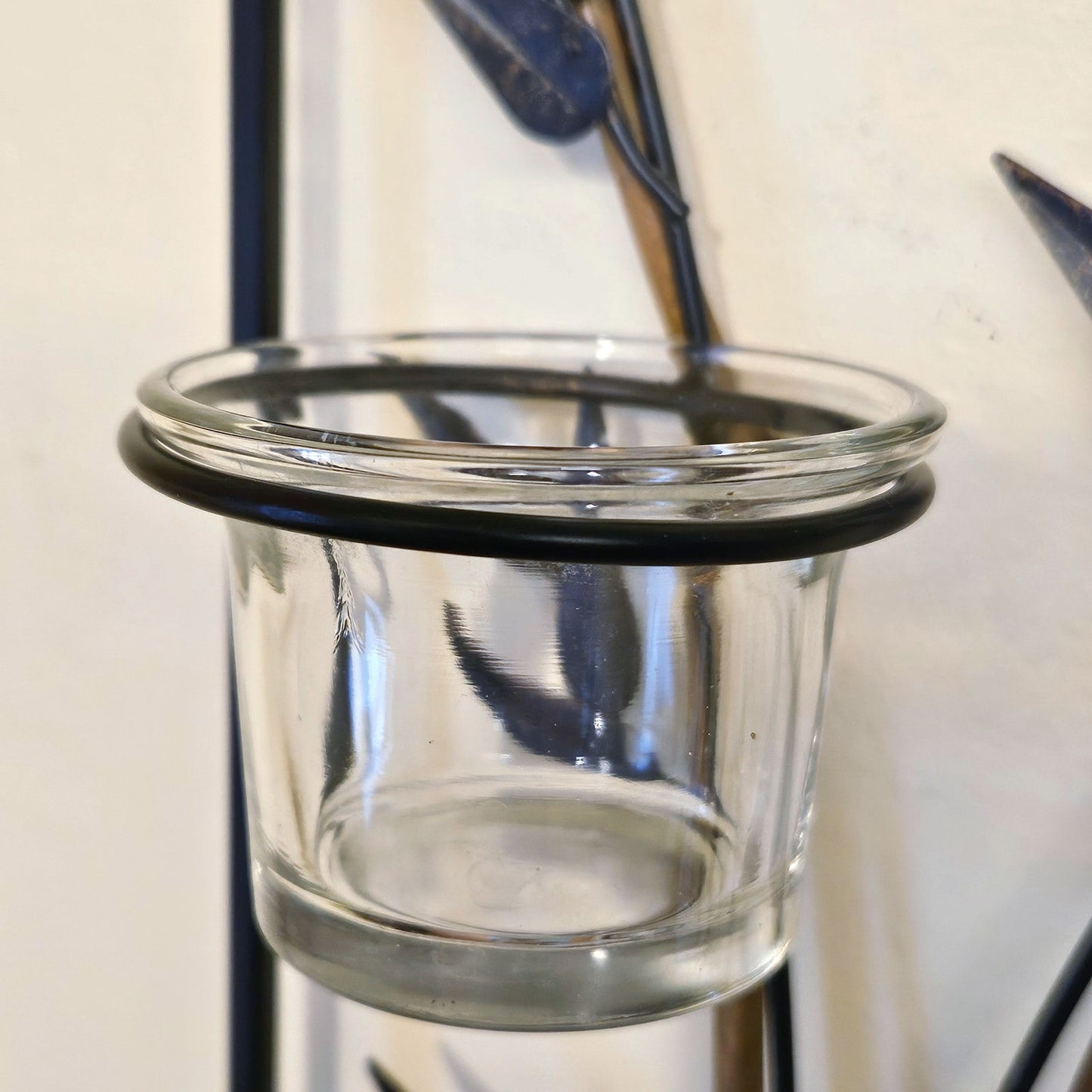 Vintage Bamboo & Metal Wall Candle Holder