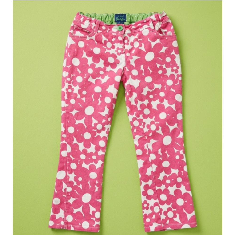 Mini Boden Vintage Pink Flower Power Pants | Girls Size 14Y